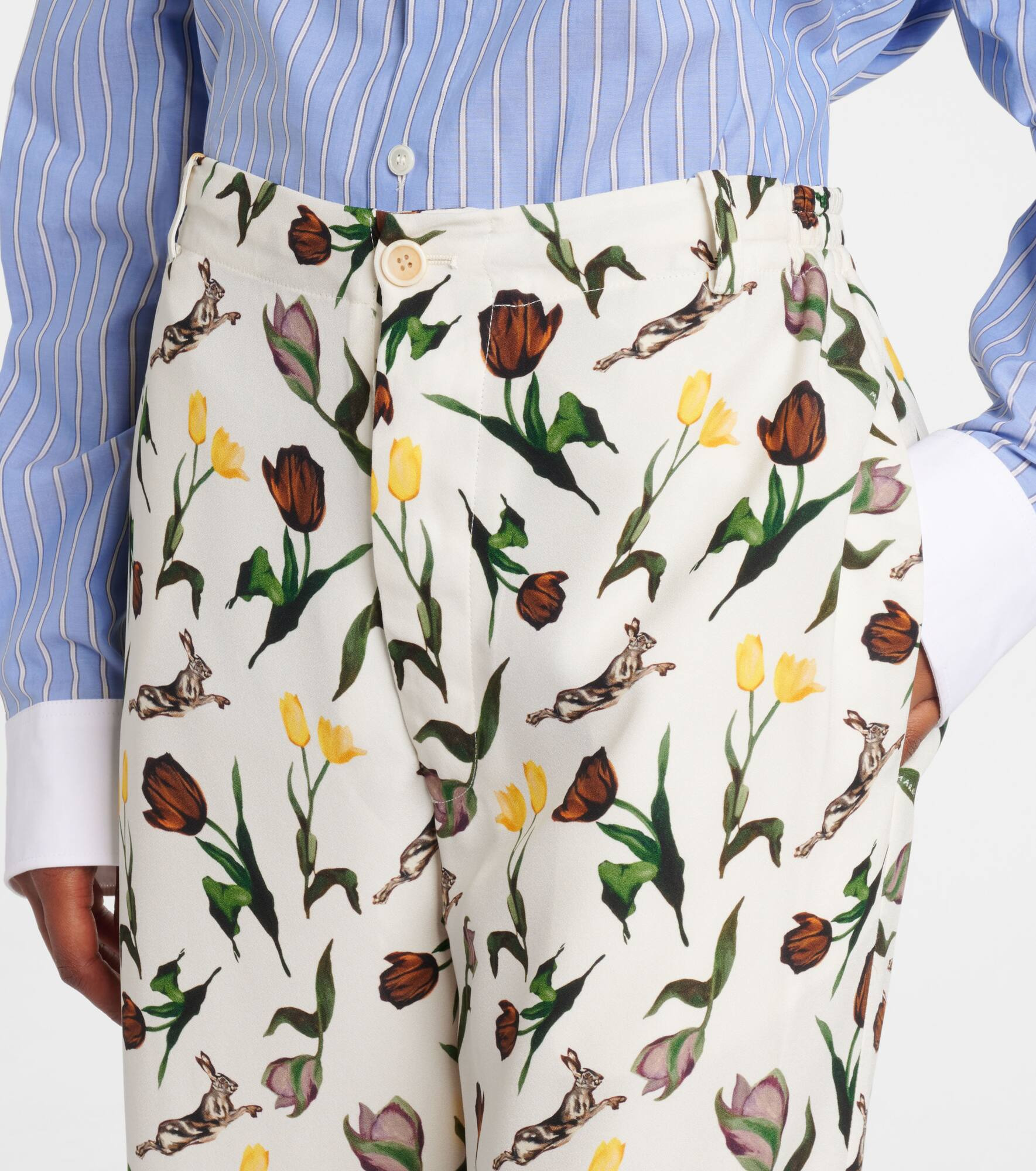 Printed silk palazzo pants - 4