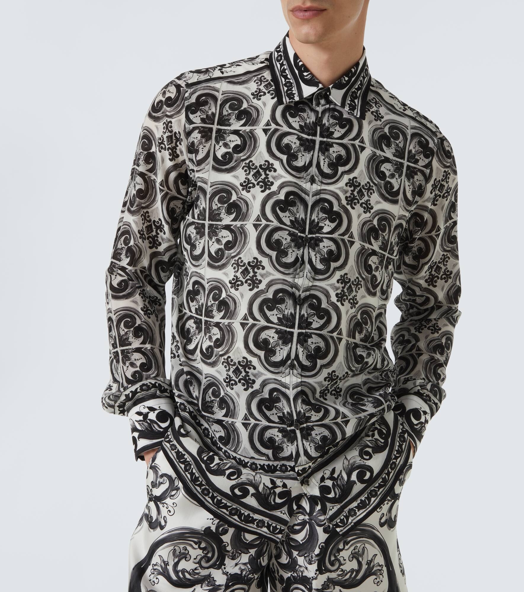 Martini Majolica silk twill shirt - 5