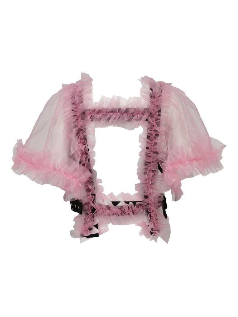 Noir Kei Ninomiya ruffle-trim cut-out vest outlook