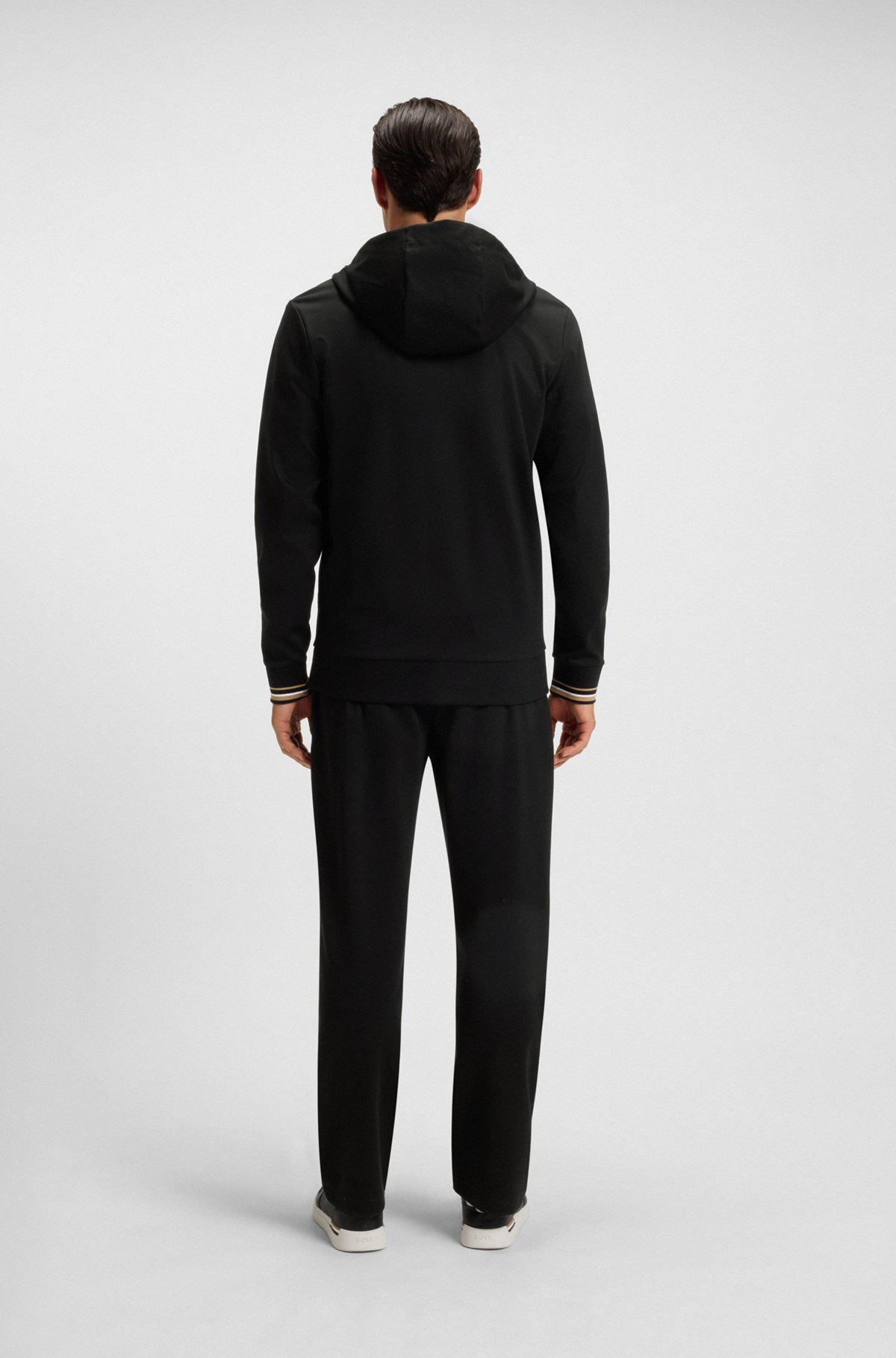ZIP-UP HOODIE WITH PATTERNED DRAWCORDS - 5