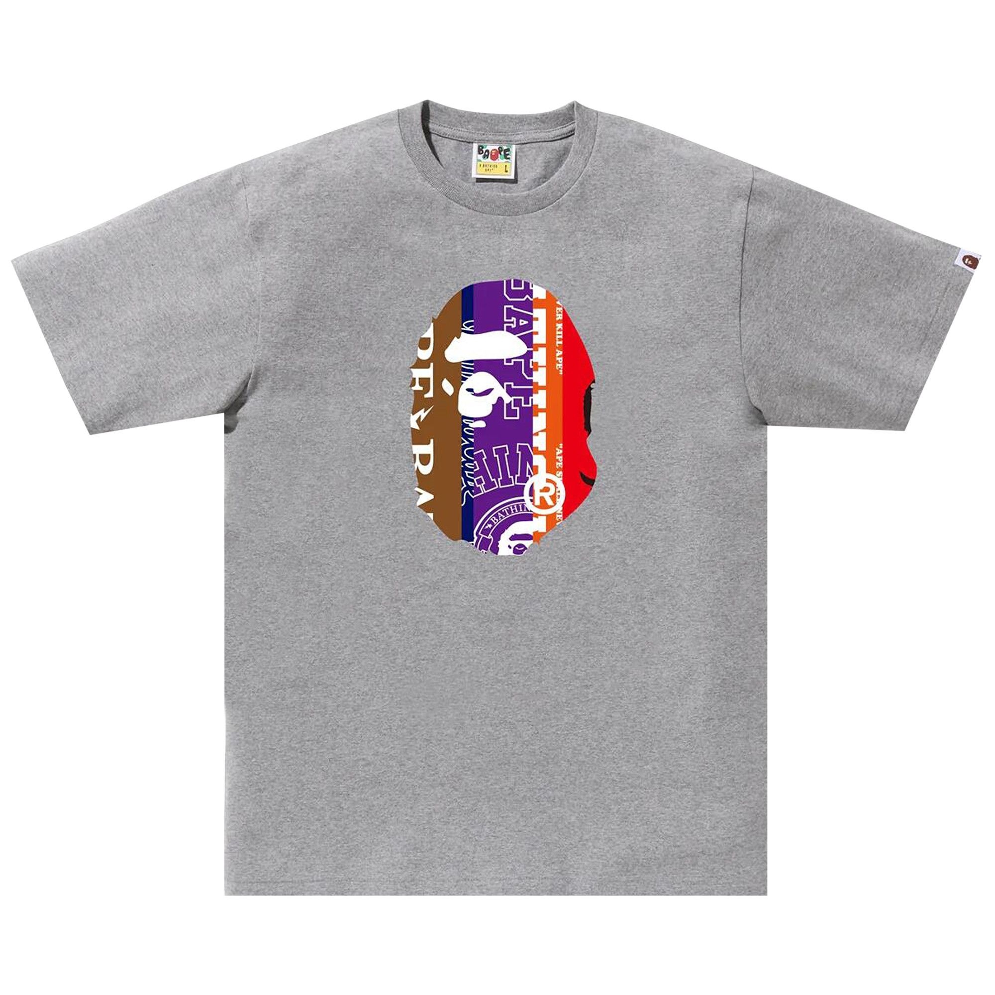 BAPE Fans Scarf Ape Head Tee 'Grey' - 1