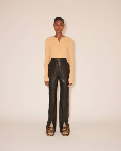 Nanushka MASA - Split front OKOBOR™ alt-leather slim leg pants - Black outlook