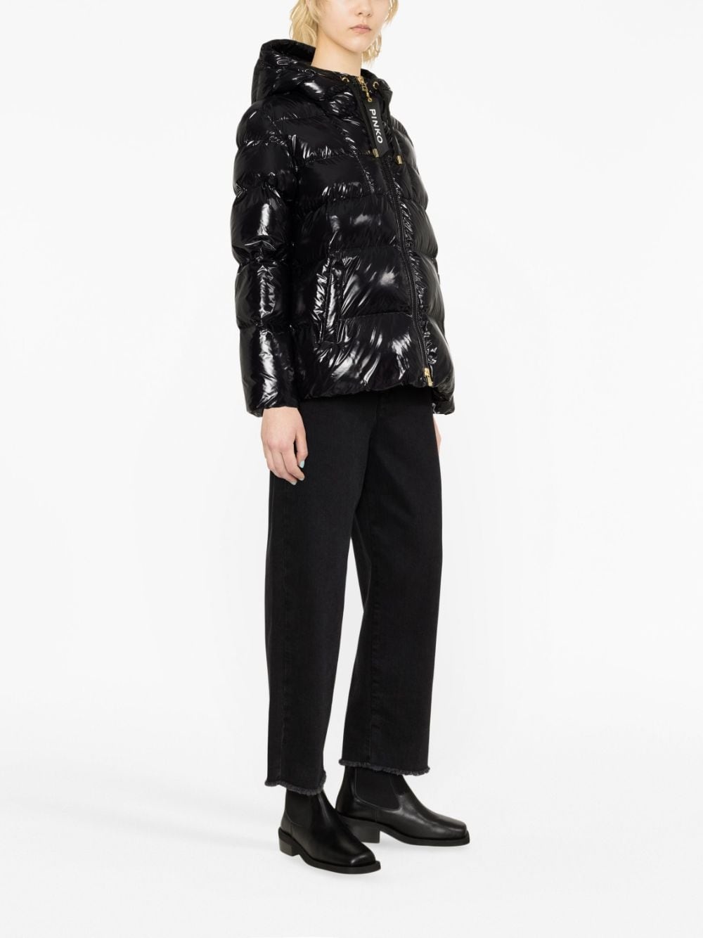quilted hooded puffer jacket - 3