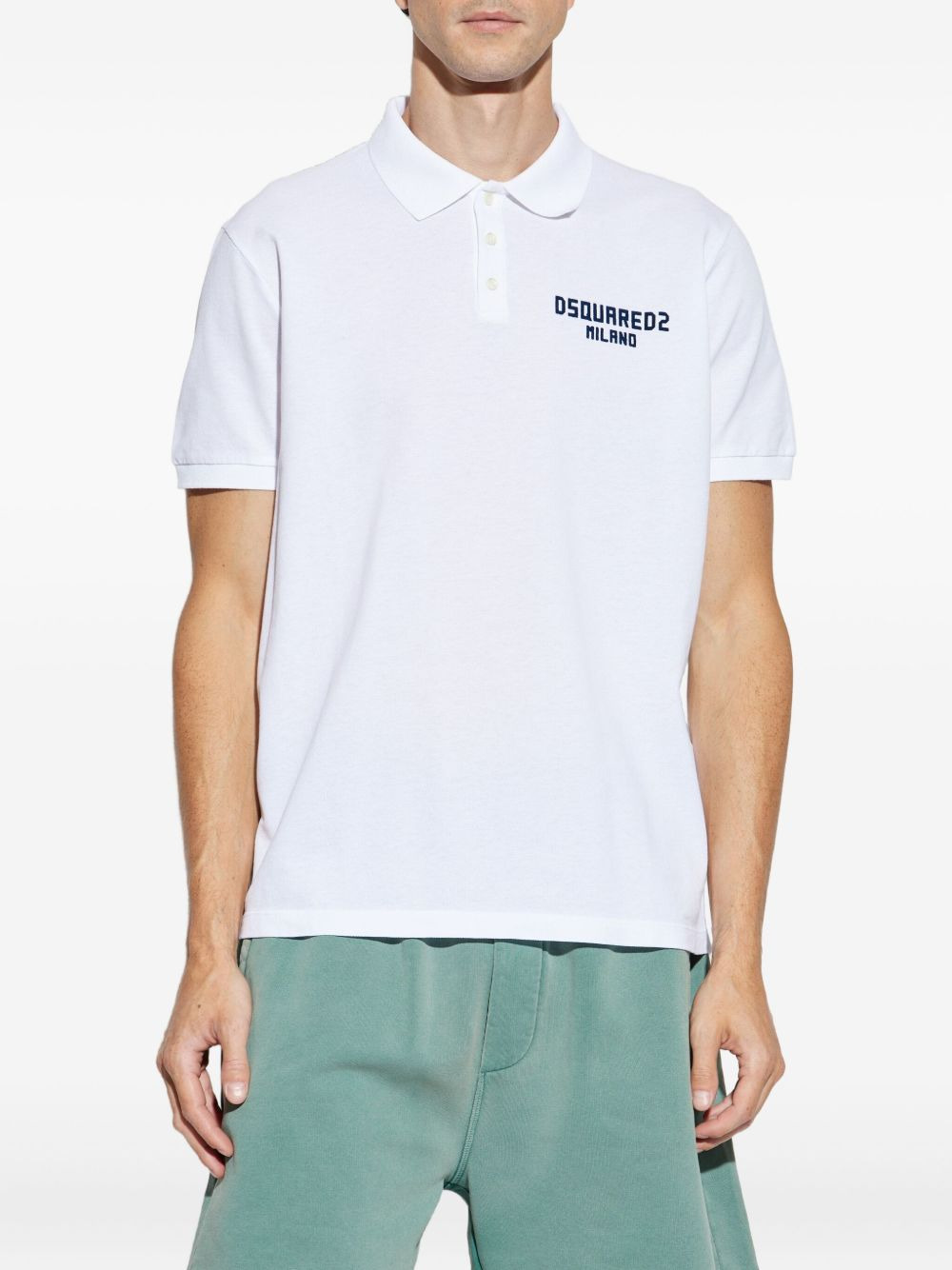 logo-print polo shirt - 3