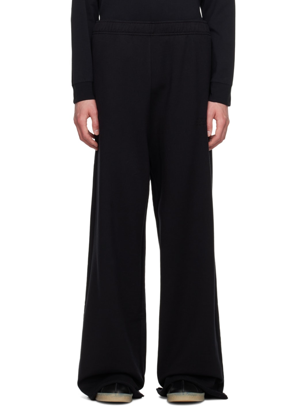 Black Embroidered Logo Sweatpants - 1