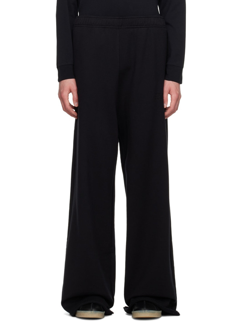 Black Embroidered Logo Sweatpants 1