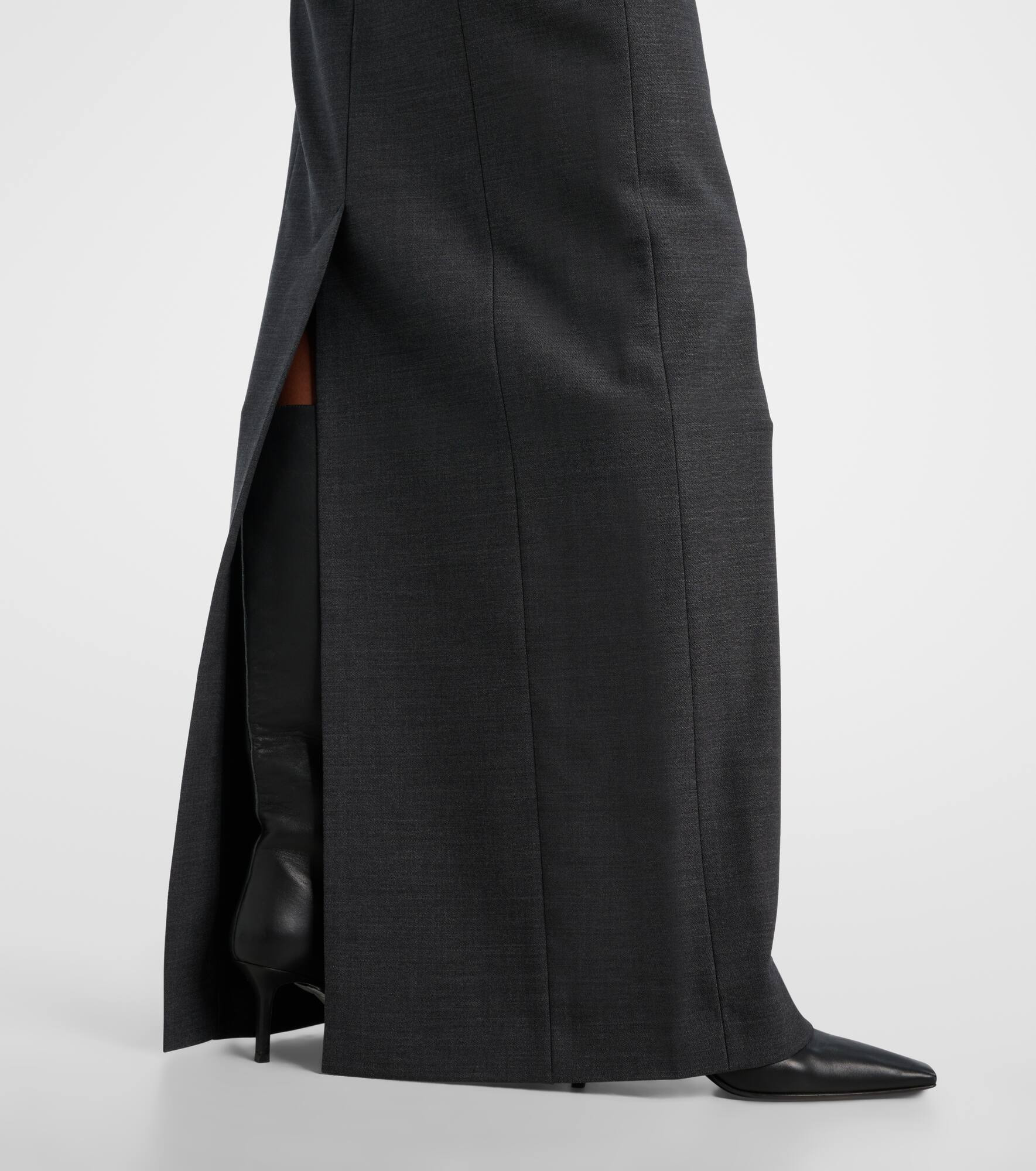 High-rise wool-blend maxi skirt - 5