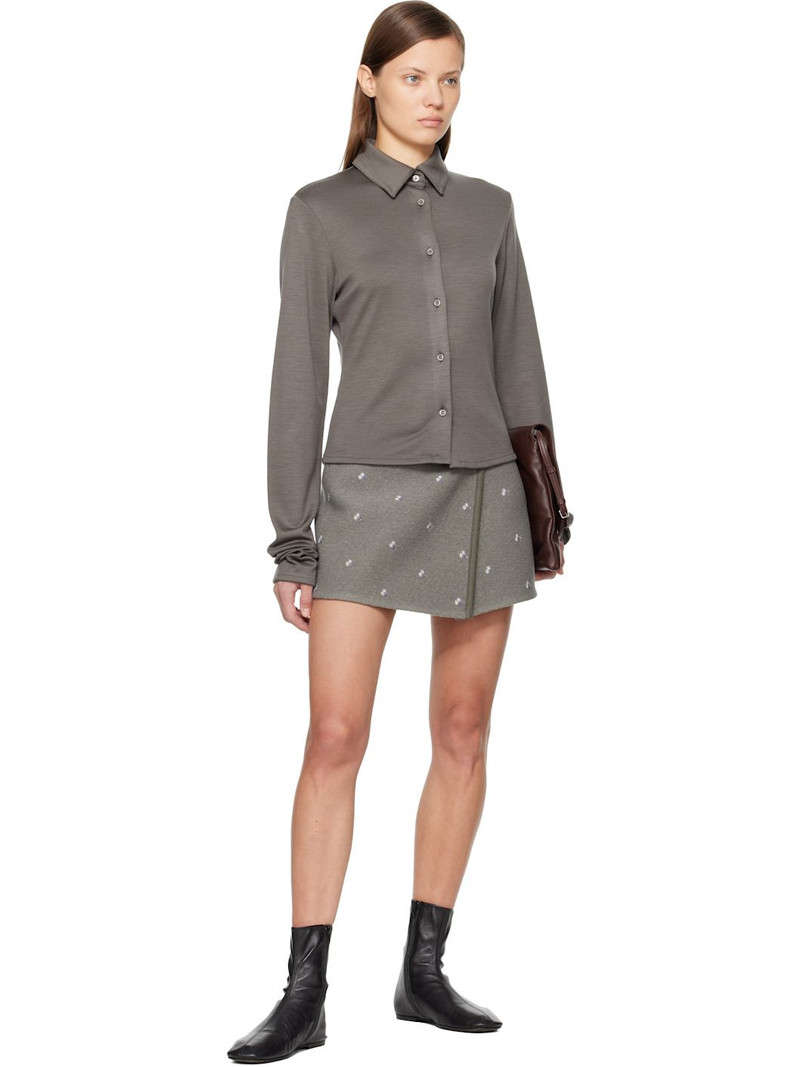 RIER Gray Walker Miniskirt outlook