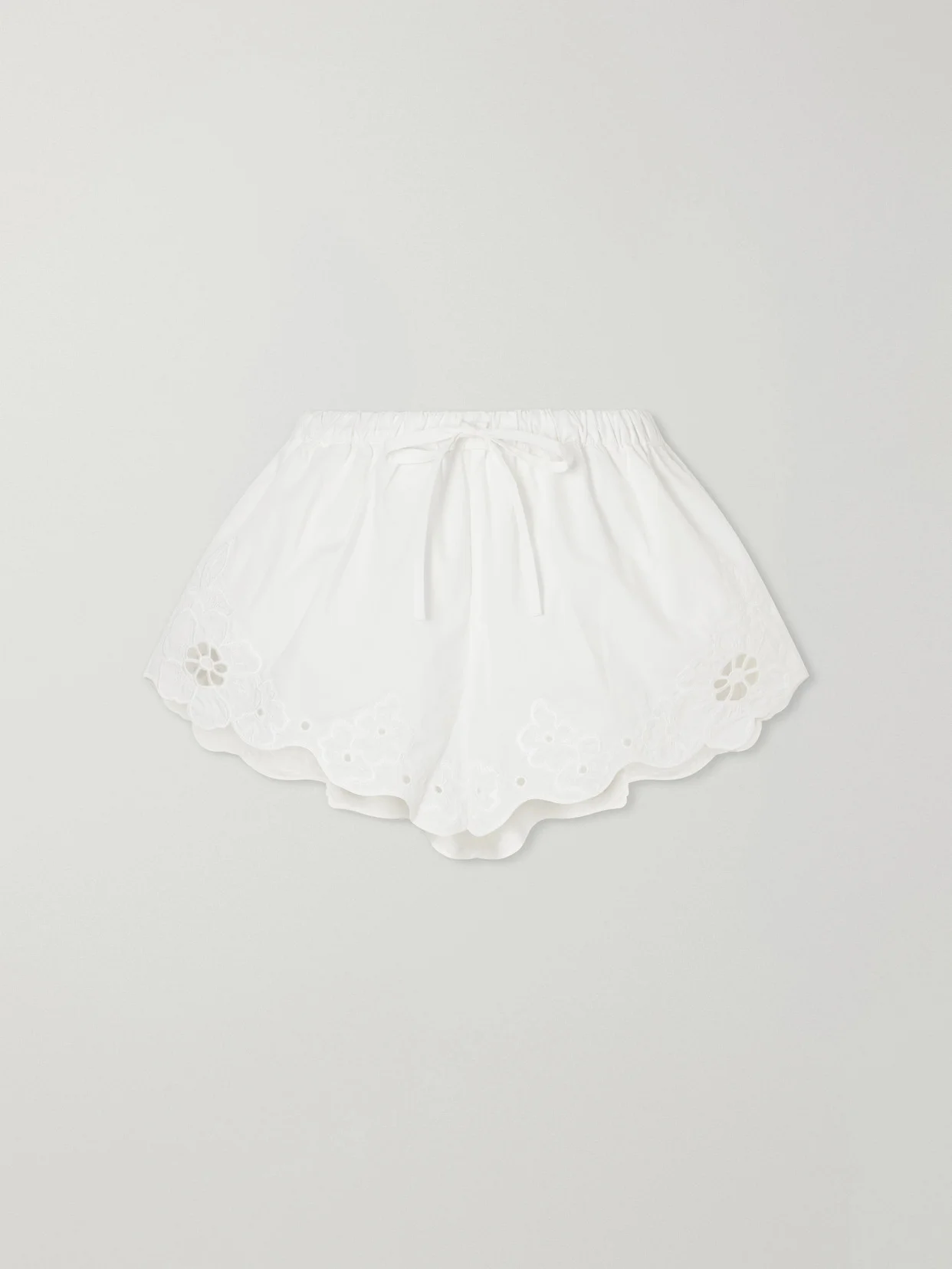 Klara Broderie Anglaise Cotton Shorts - 1