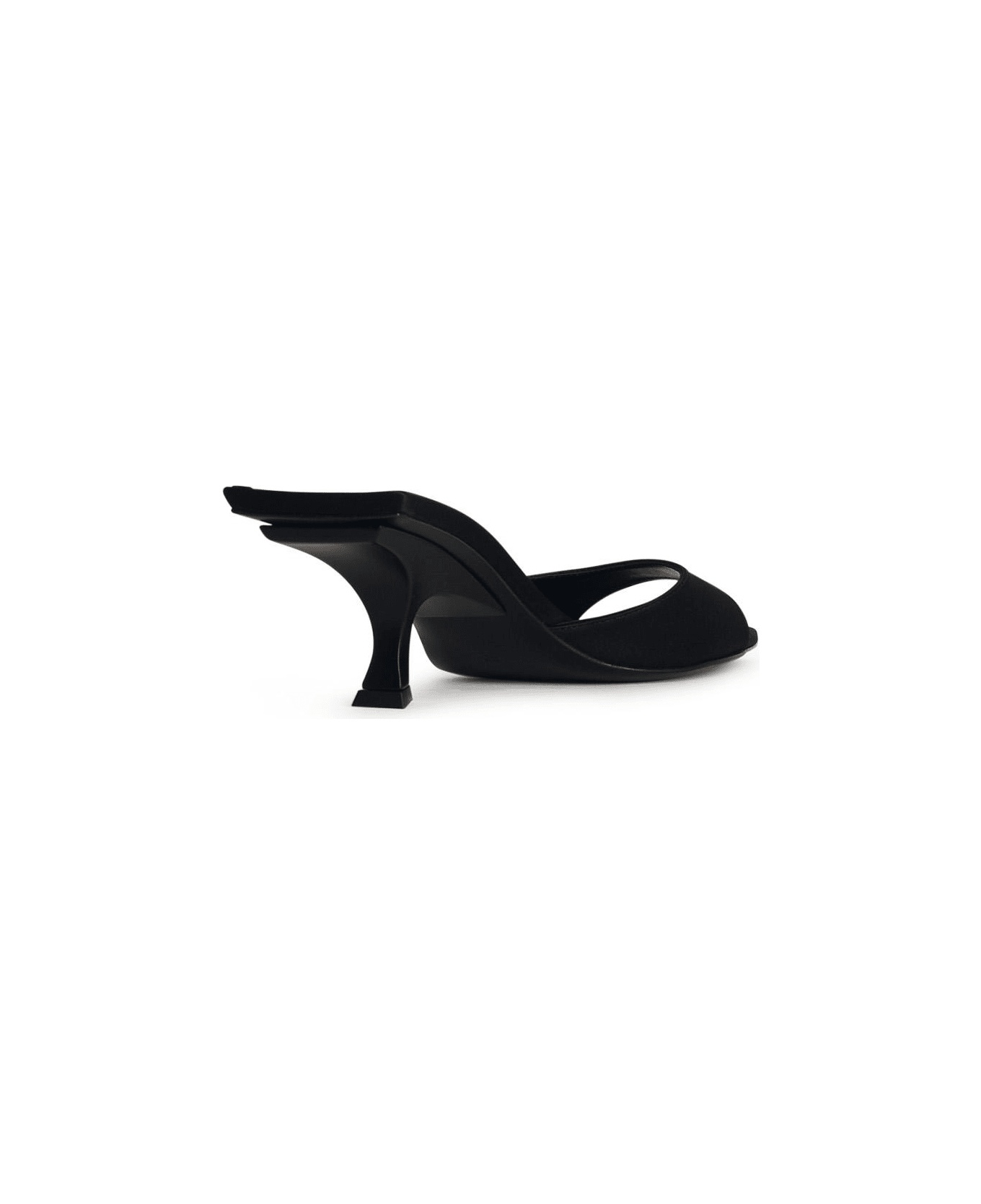 'bes' Black Satin Sandals - 3