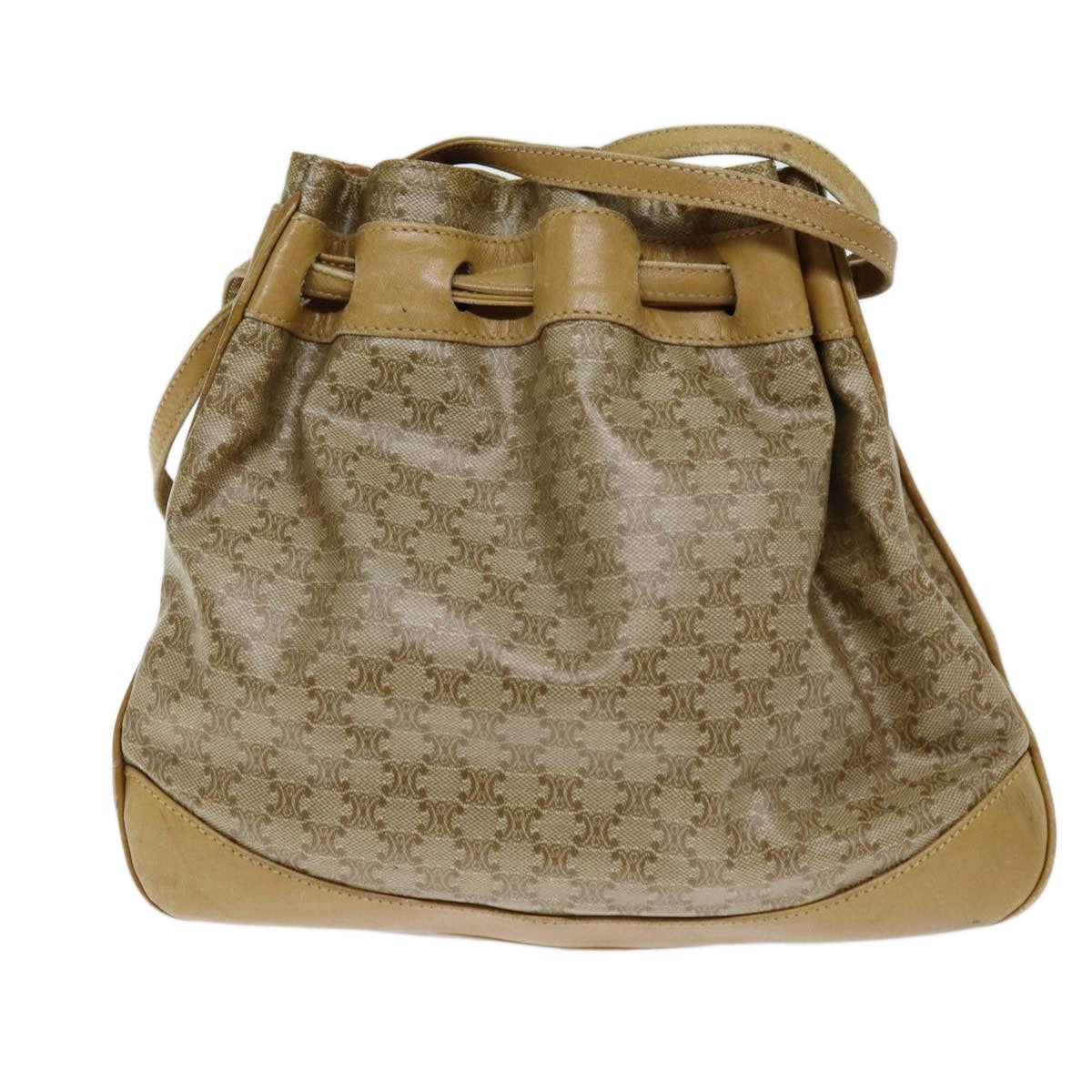 CELINE Macadam Canvas Shoulder Bag Beige - 13