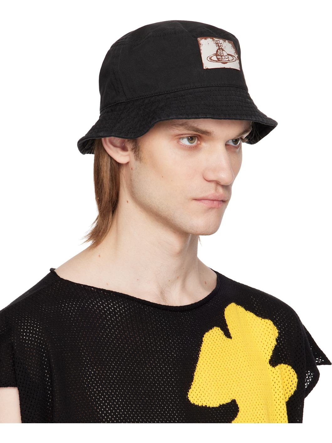 Black Cotton Twill Bucket Hat - 2