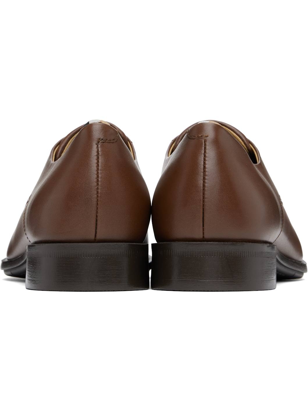 Brown Leather Signature Trims Derbys - 2
