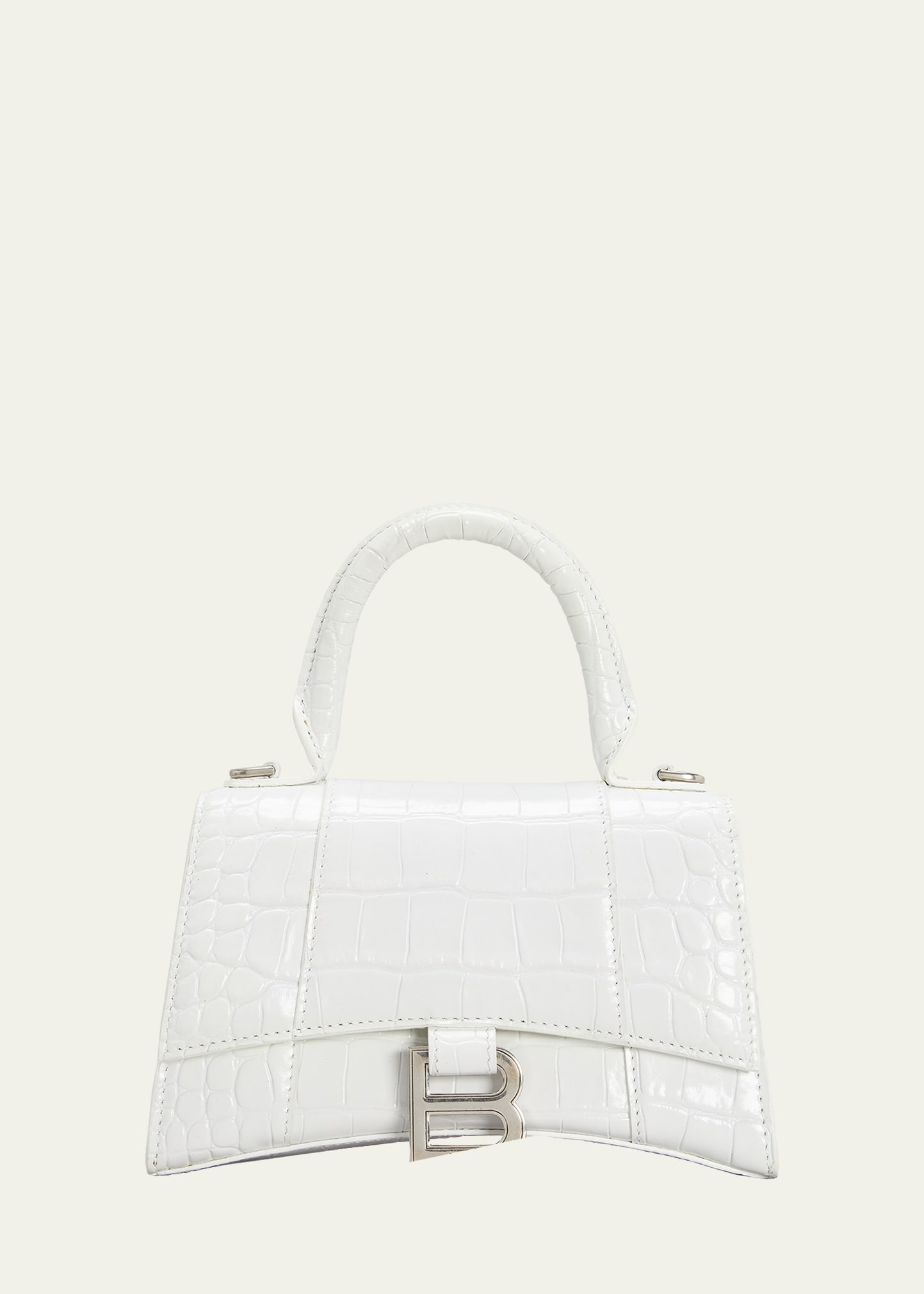 Hourglass XS Crocodile-Embossed Top-Handle Bag - 1