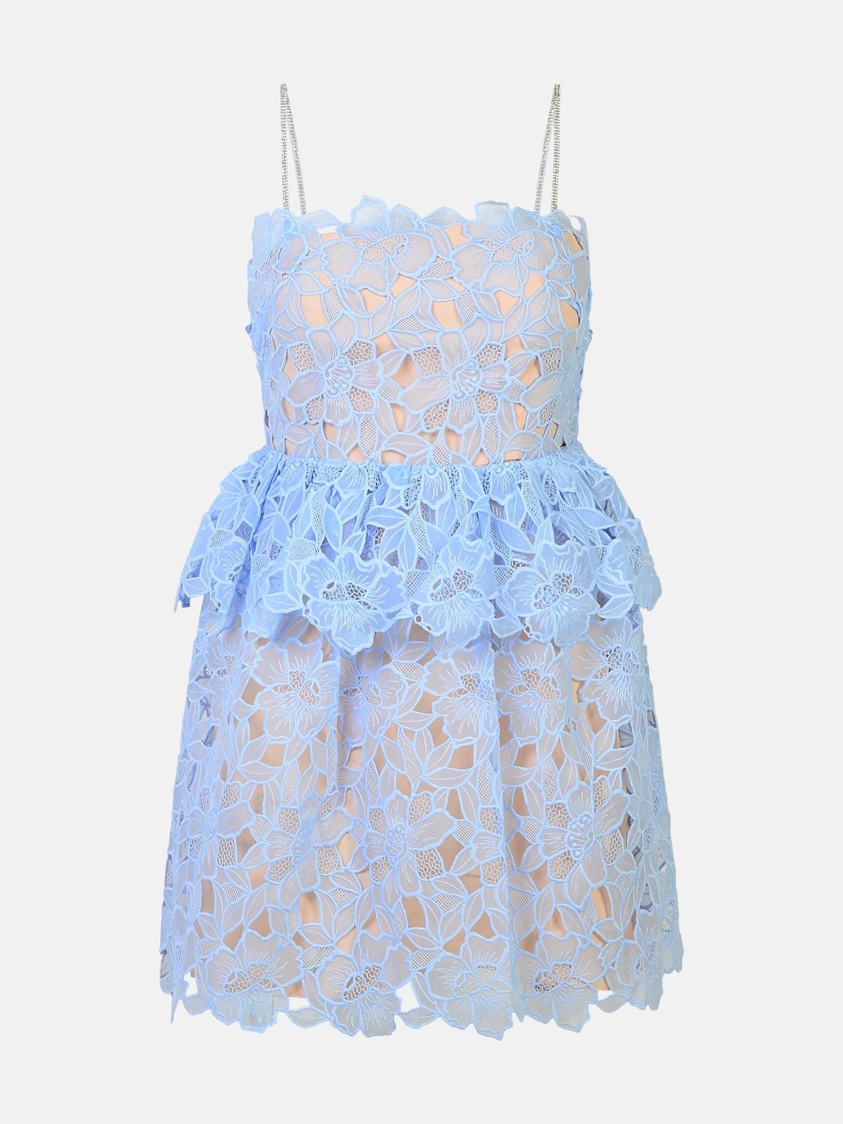 LIGHT BLUE POLYESTER DRESS - 1