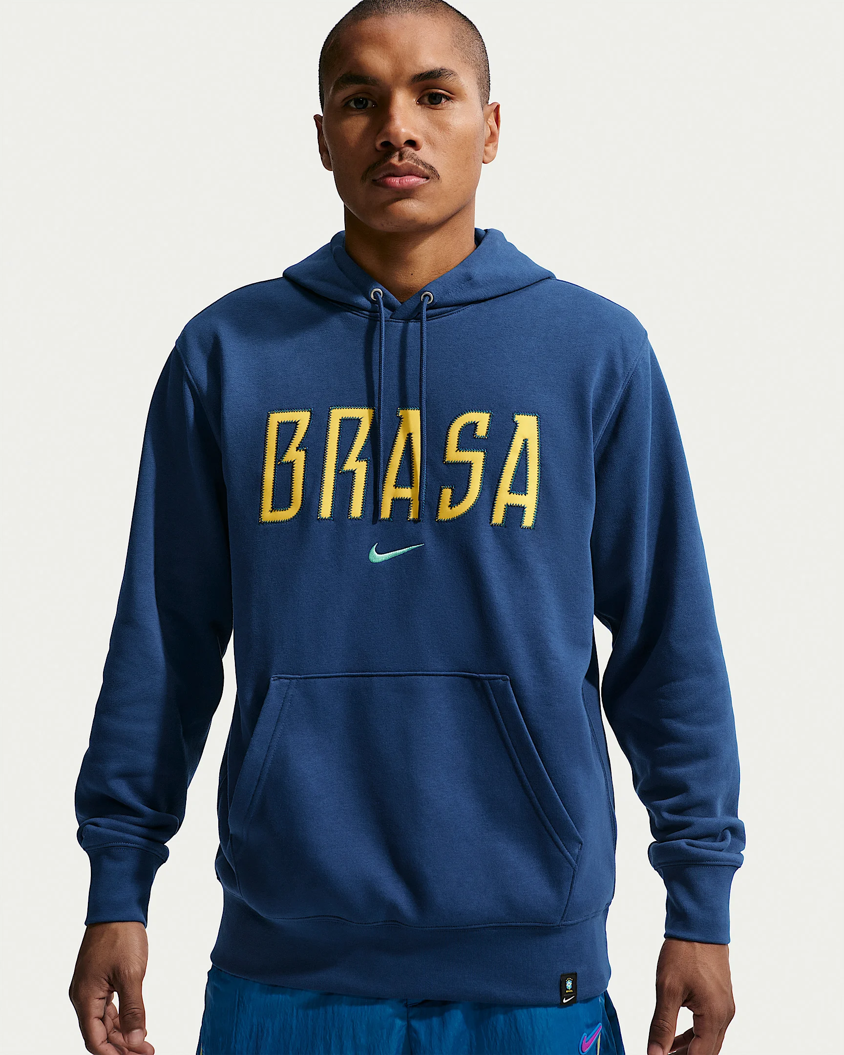 Brazil Club Men's Nike Soccer French Terry Pullover Hoodie - 1