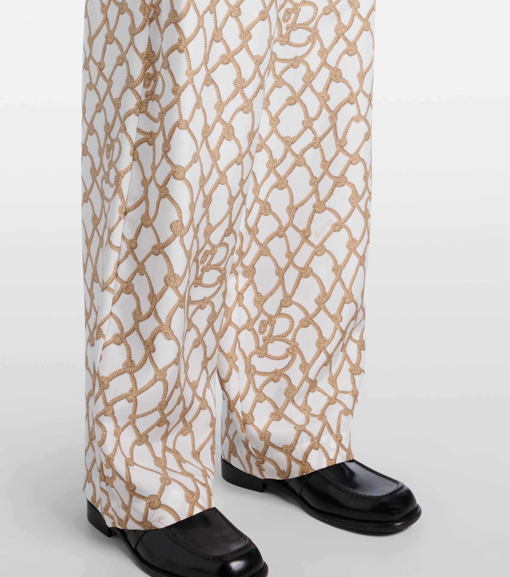 Printed high-rise silk palazzo pants - 5