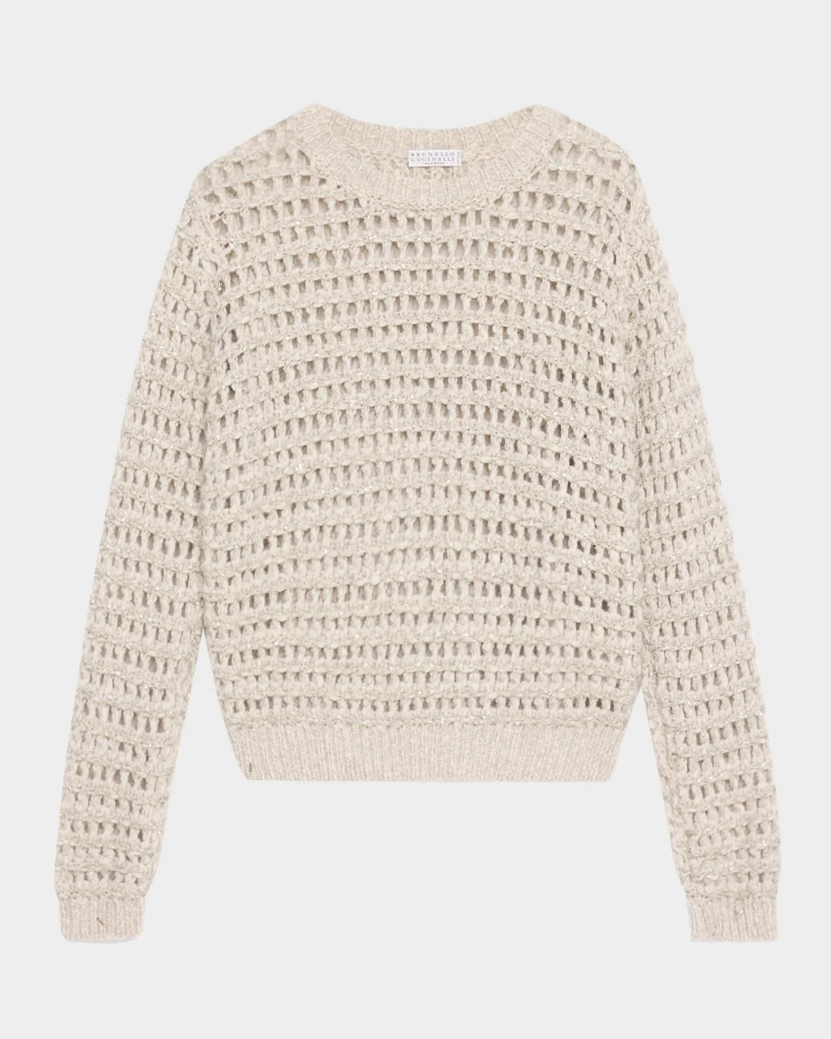 Glow Crochet Knit Crewneck Sweater - 1