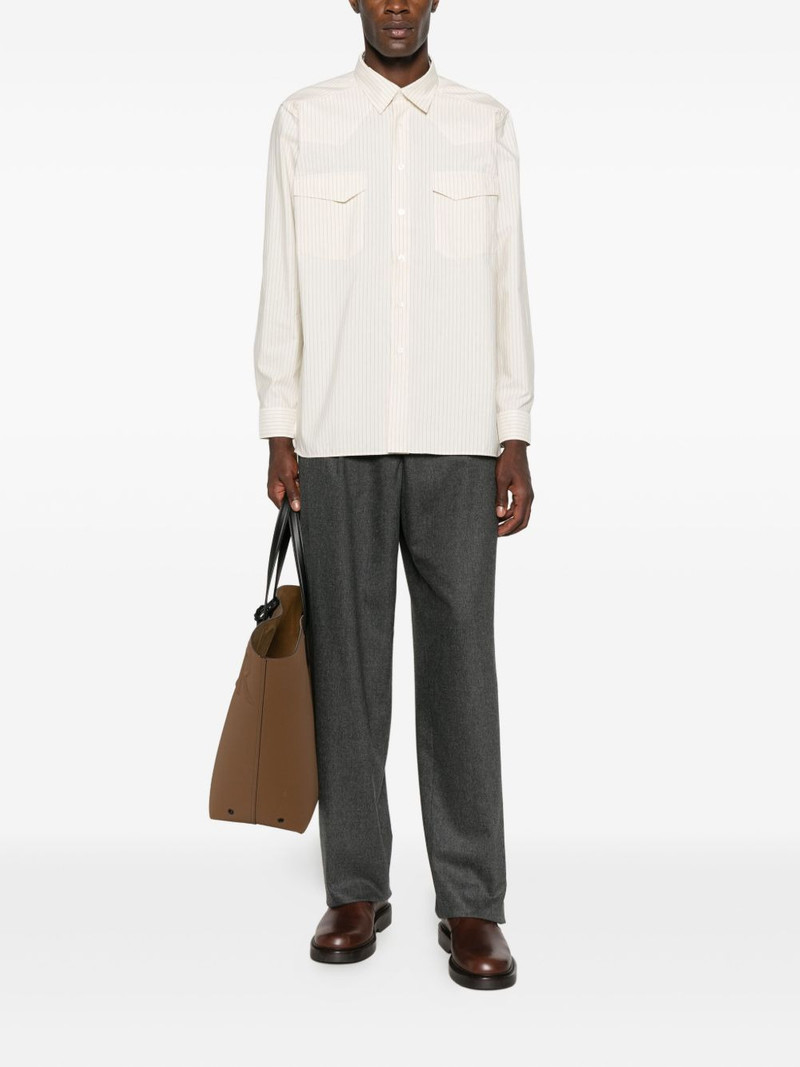 LARDINI pocketed striped shirt outlook