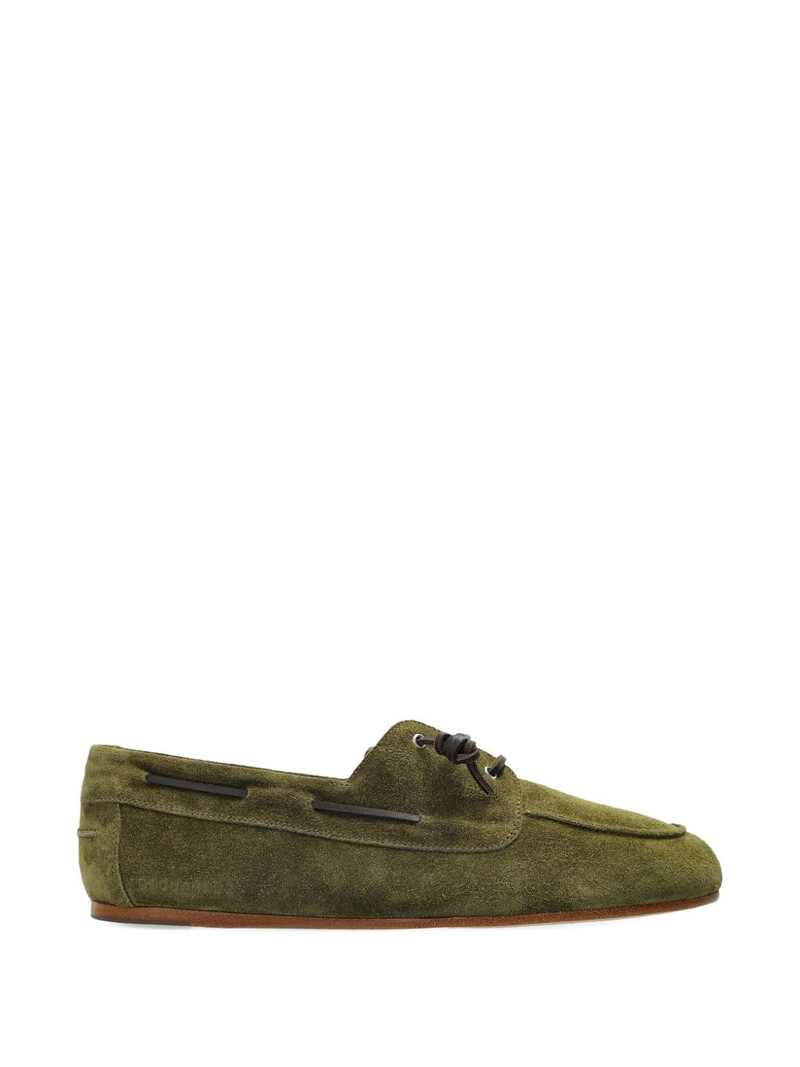D2 lace-up fastening suede boat shoes 1