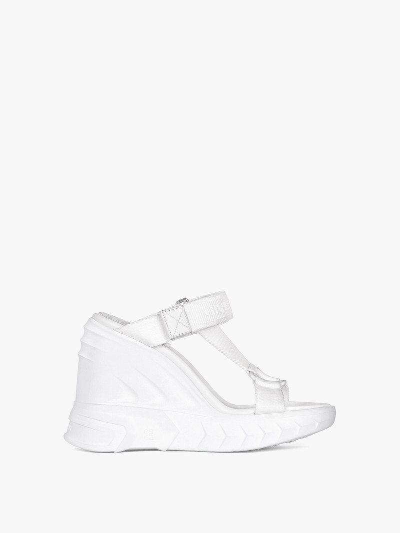 MARSHMALLOW SANDALS IN LEATHER AND CANVAS - 1
