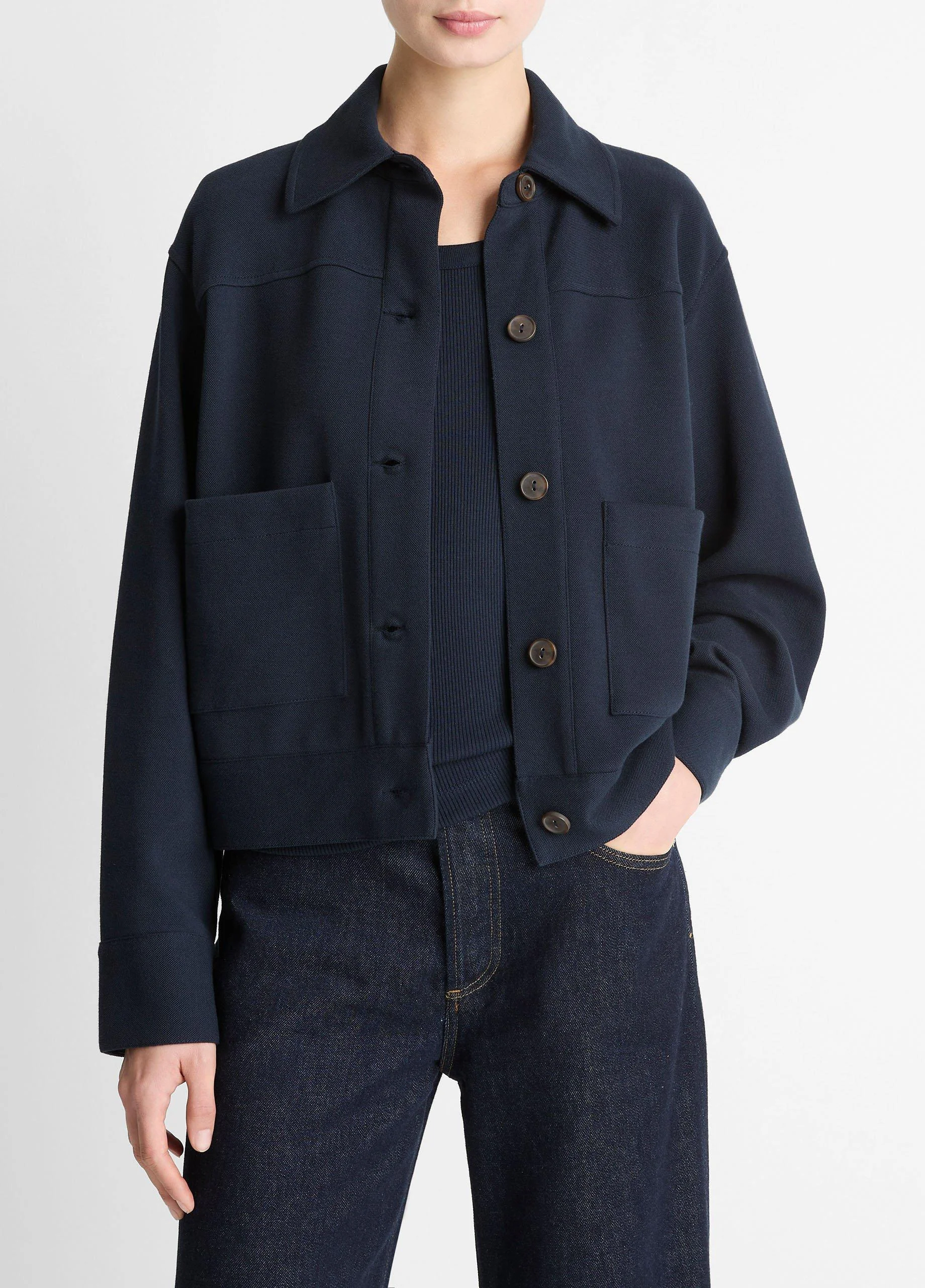 Double-Face Cropped Jacket - 1