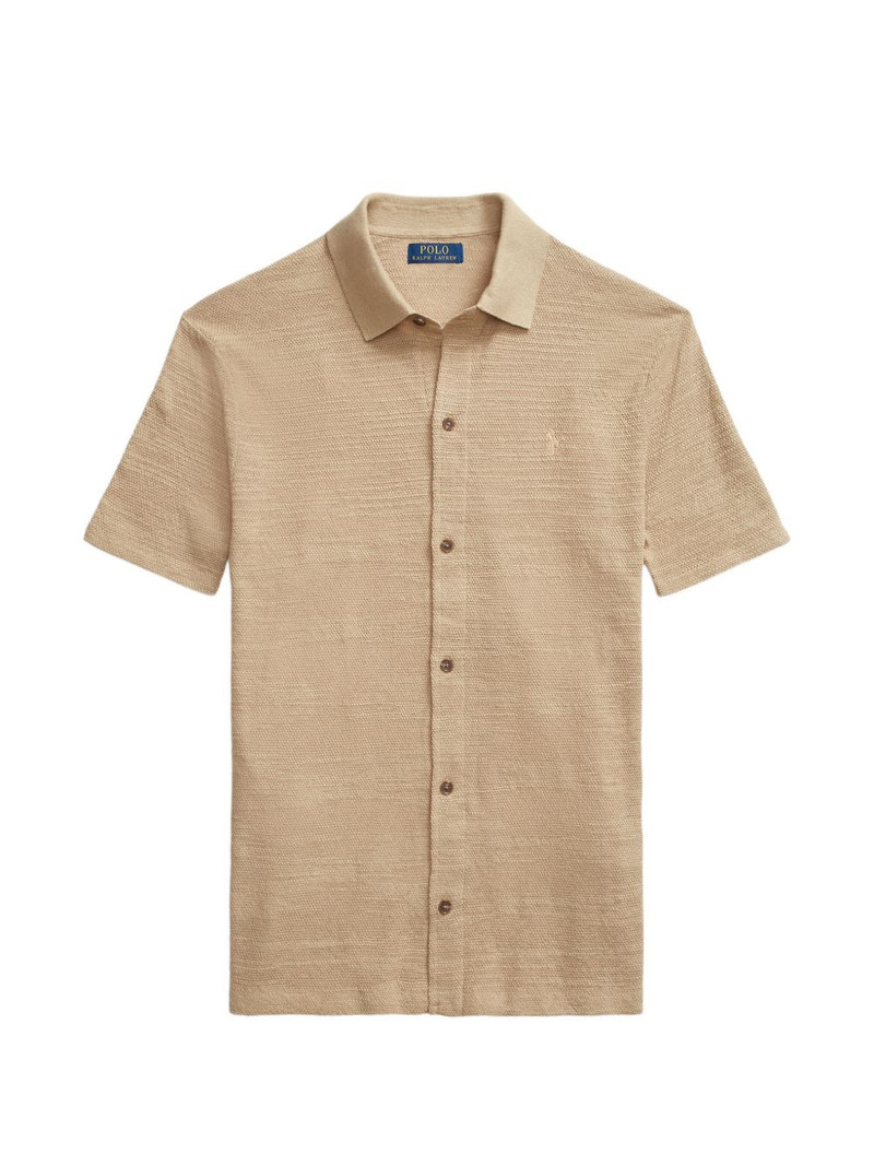button-fastening textured shirt 1