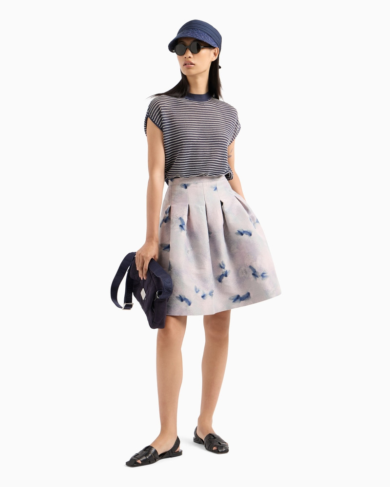 EMPORIO ARMANI PERFORATED VISCOSE-BLEND SHORT-SLEEVED JUMPER outlook