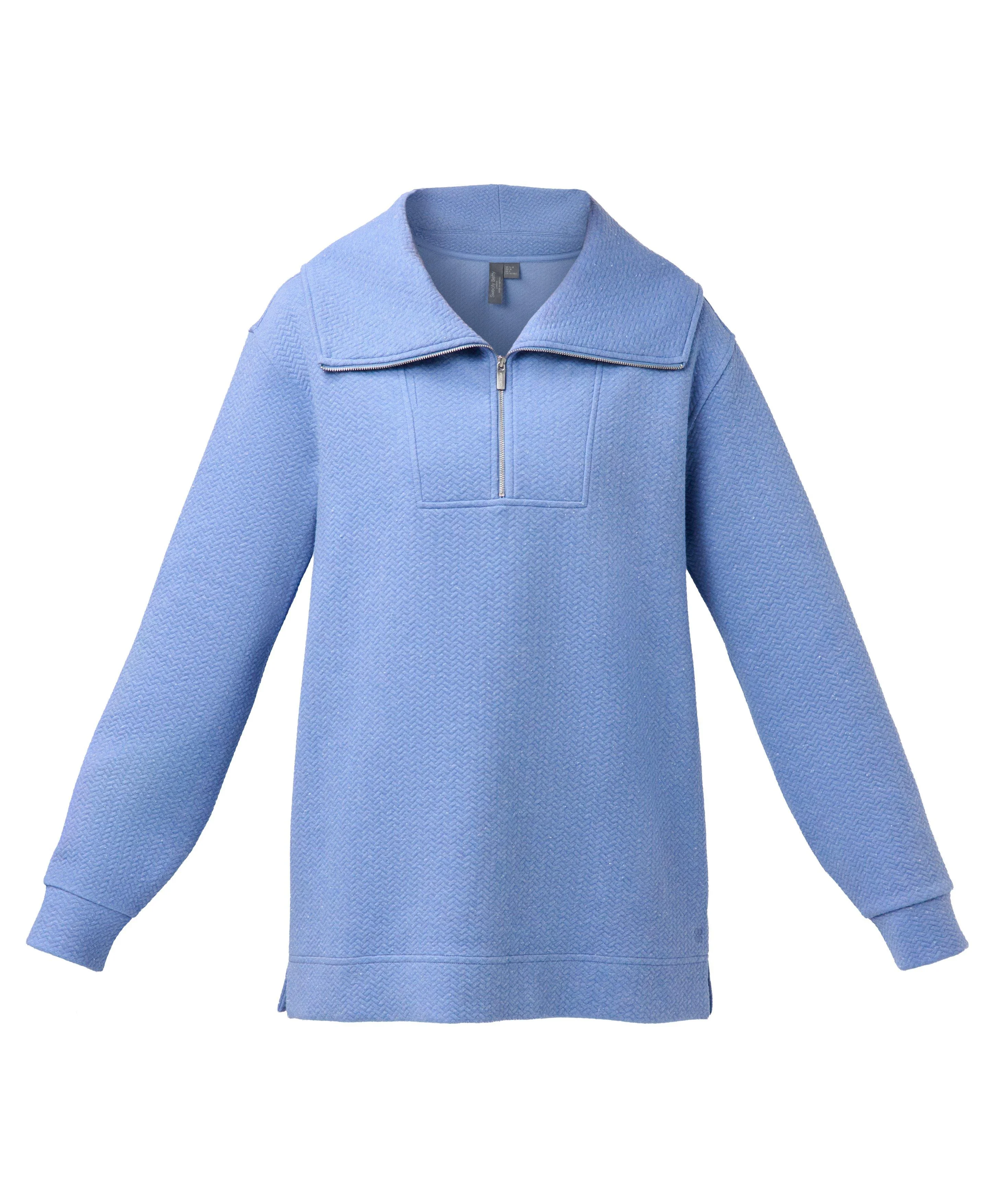 Tranquil Rib Half Zip Longline Sweatshirt - 1