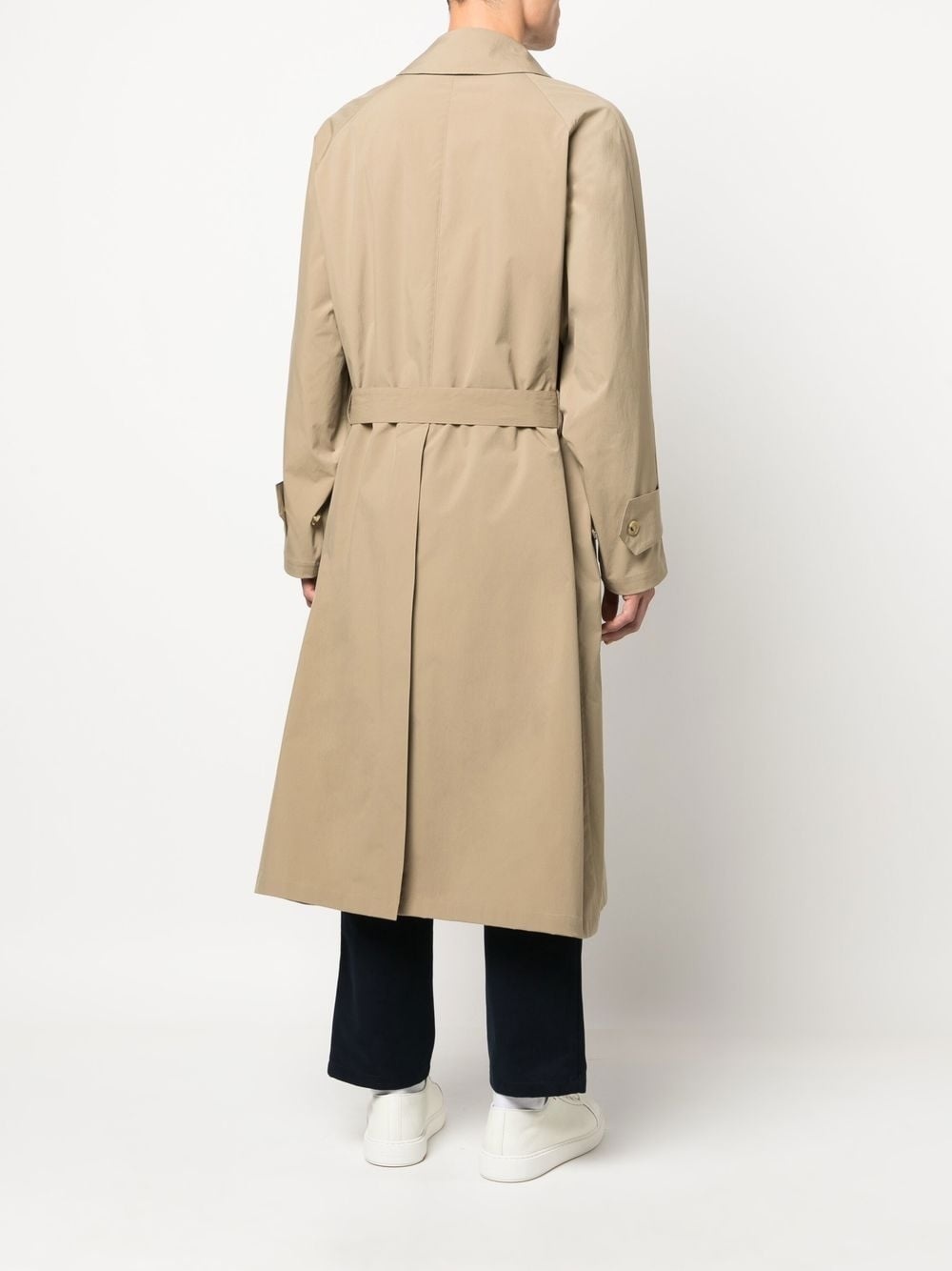 single-breasted belted midi coat - 4