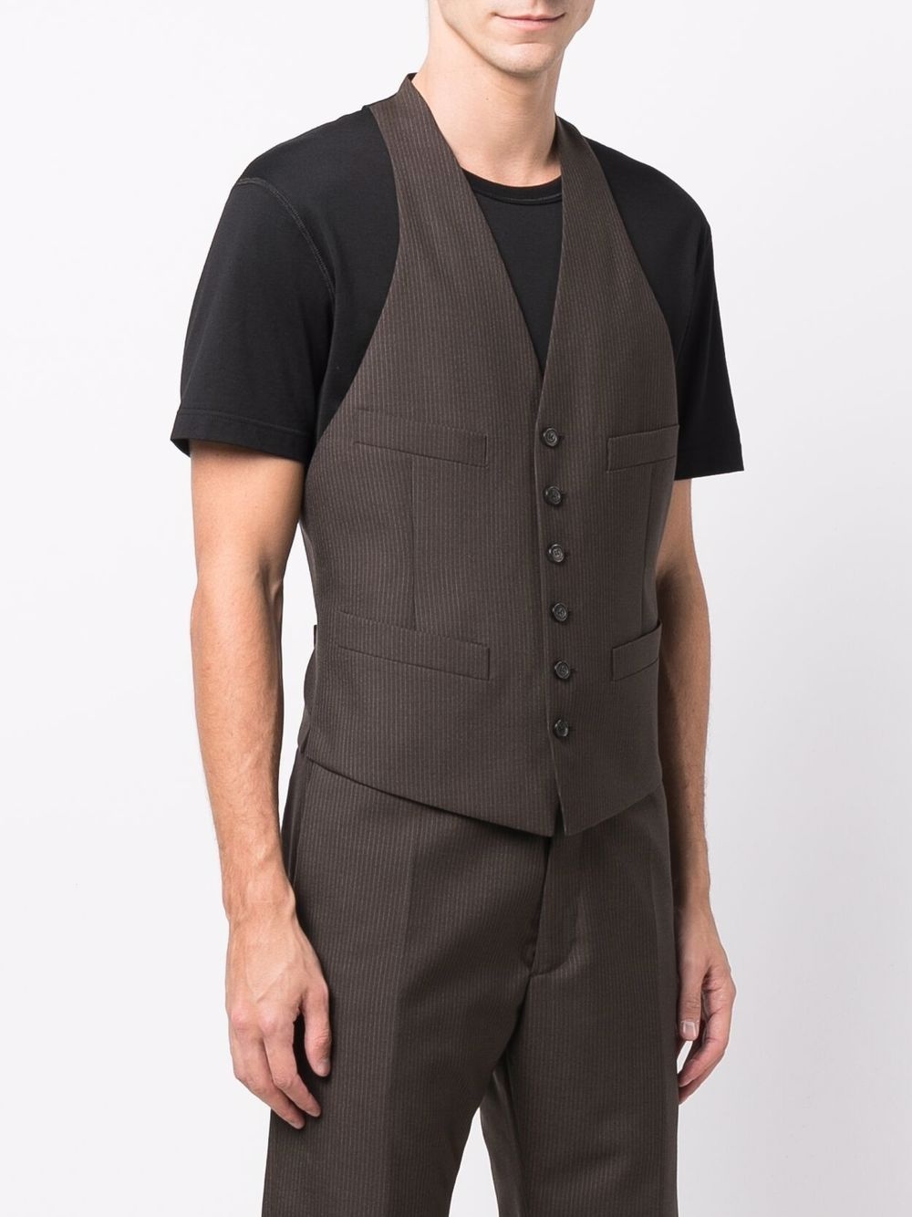 button-front sleeveless waistcoat - 3