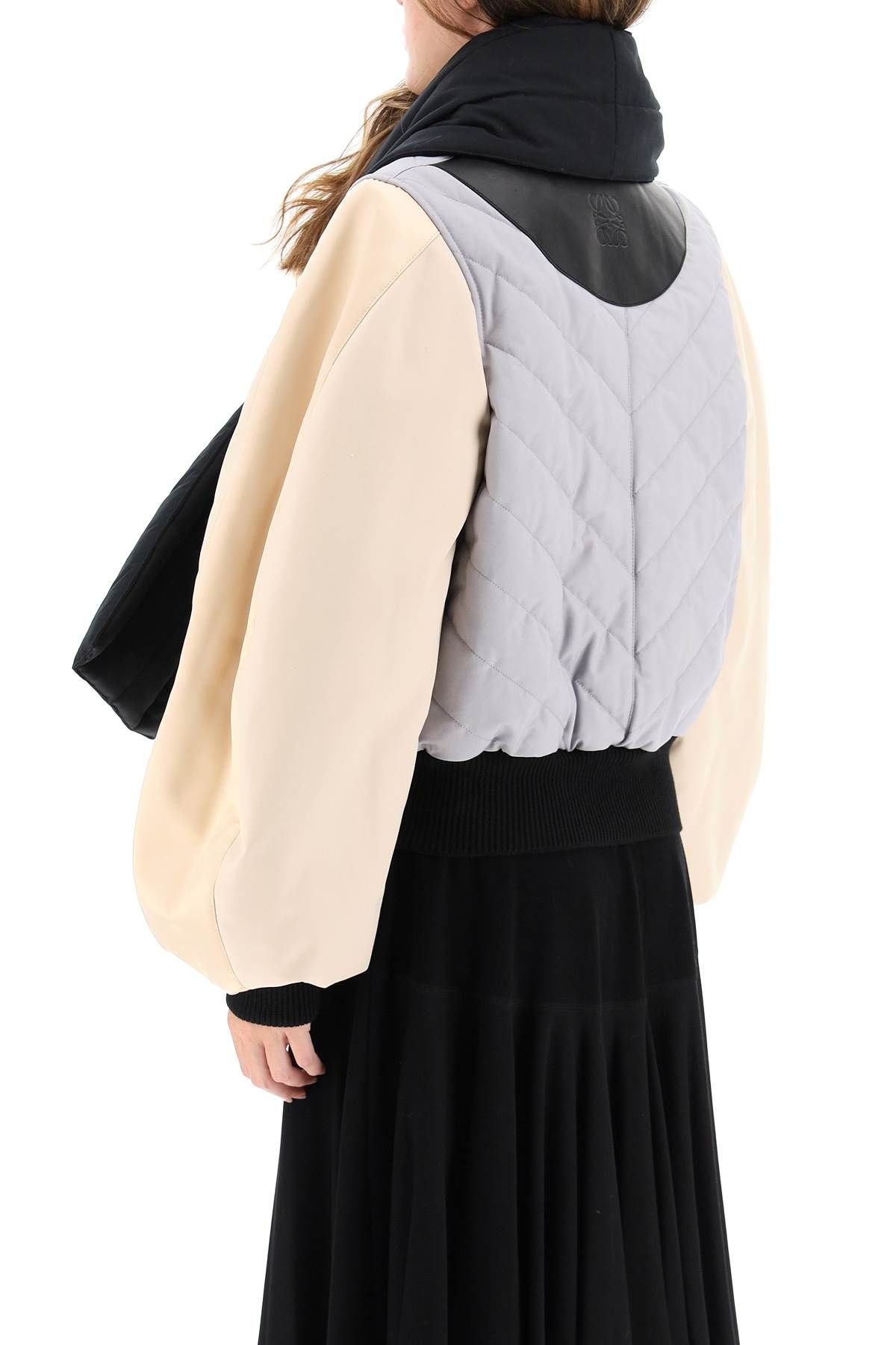 COTTON TOILE BOMBER JACKET WITH SCARF - 4