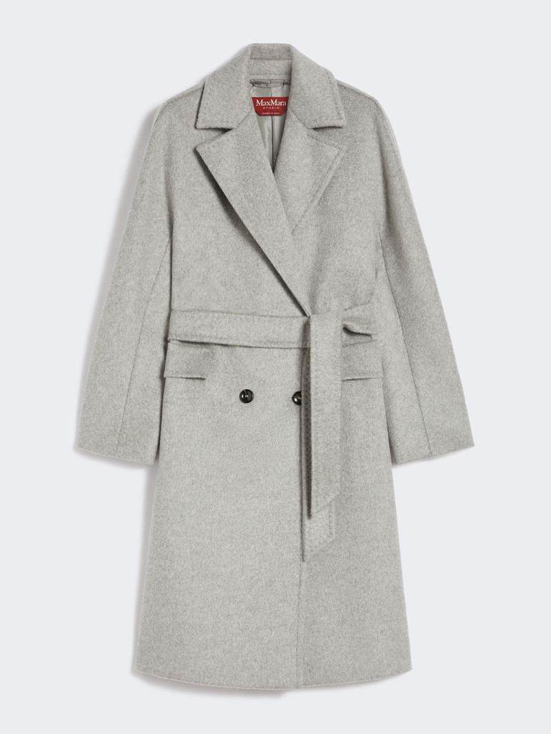 PANTEON Double-breasted cashmere, alpaca and wool coat 1