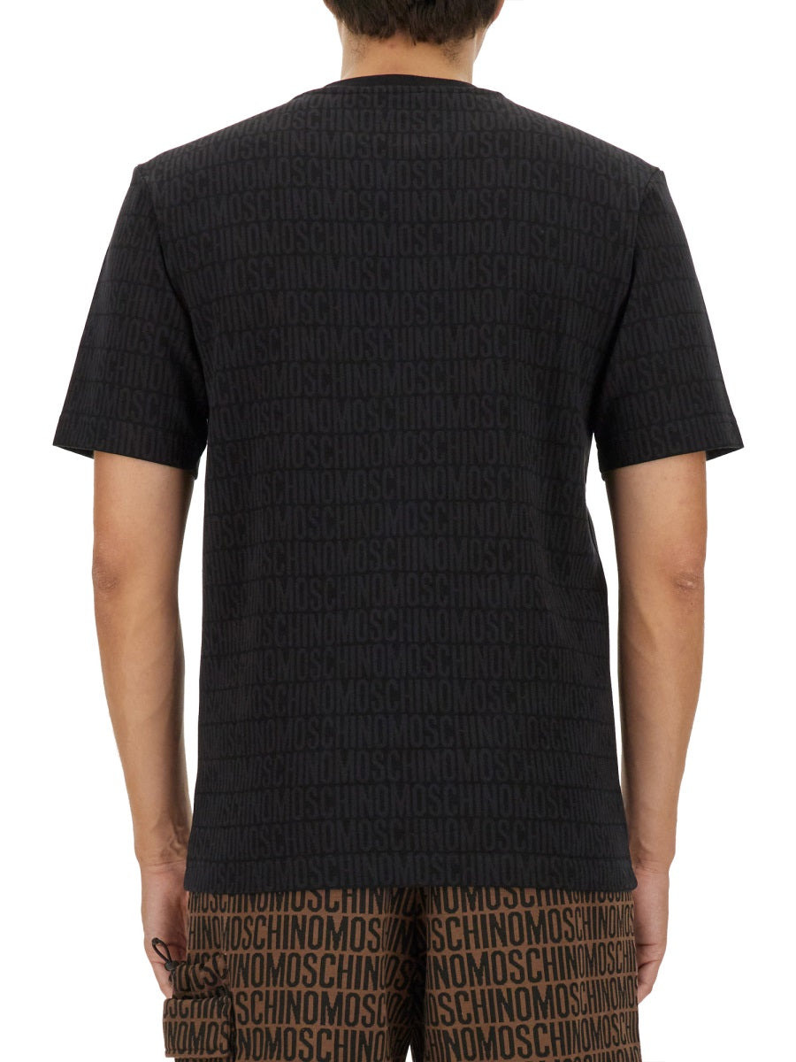 Moschino Men T-Shirt With All Over Logo - 3