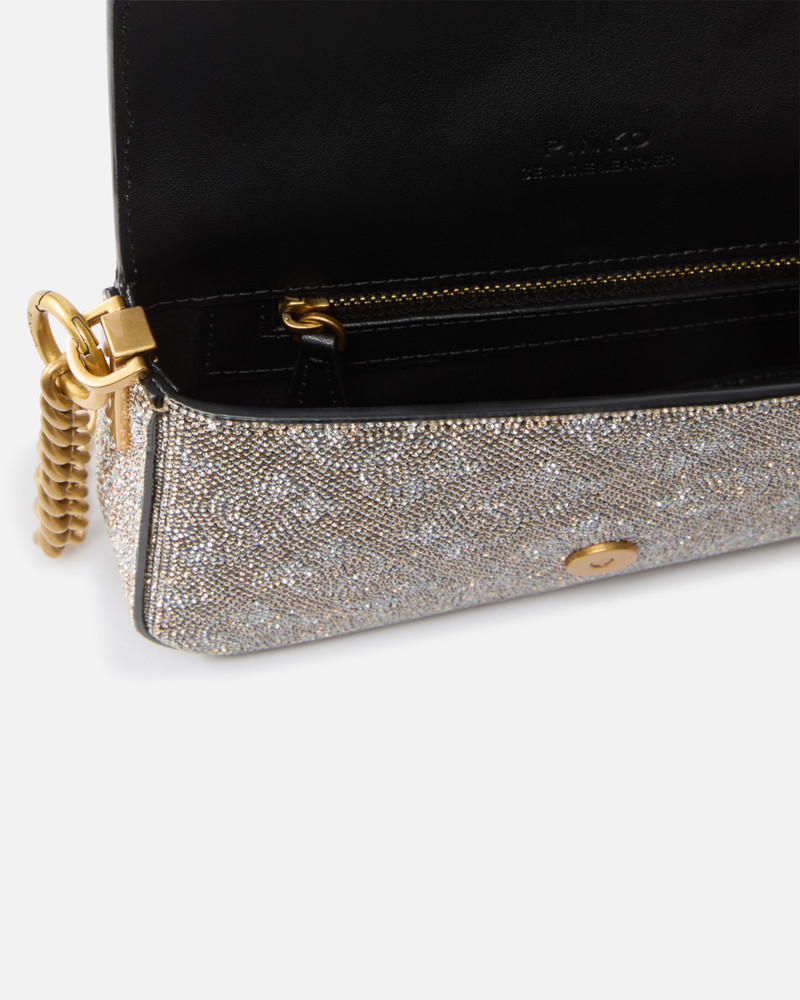 BABY SHOULDER BAG WITH RHINESTONE MONOGRAM 4