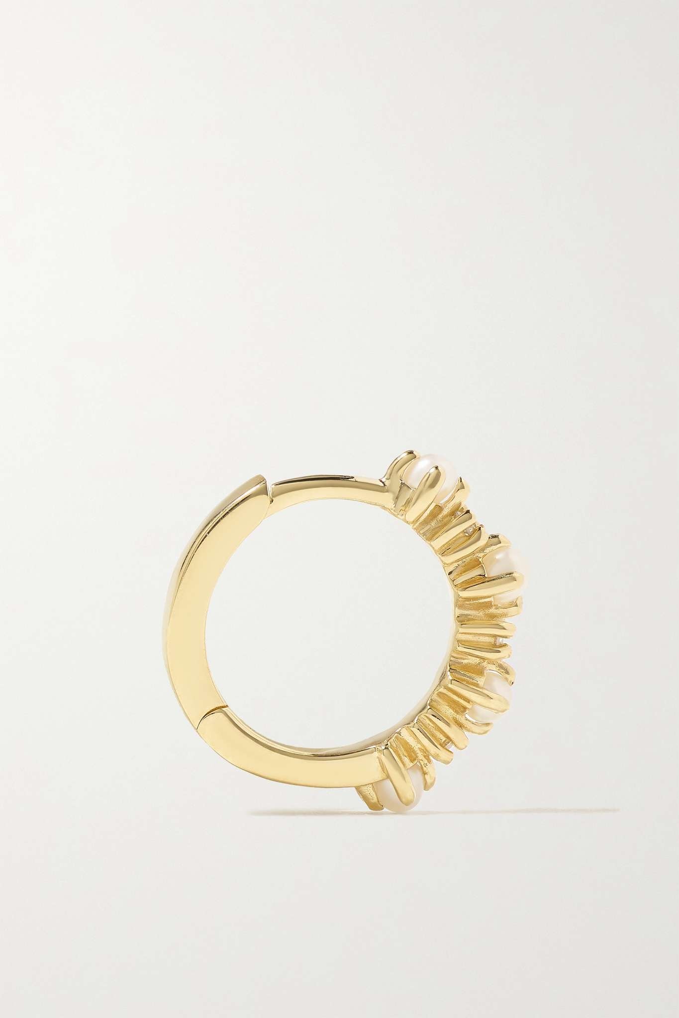 The Little Things 18-karat gold, diamond and pearl hoop earrings - 3