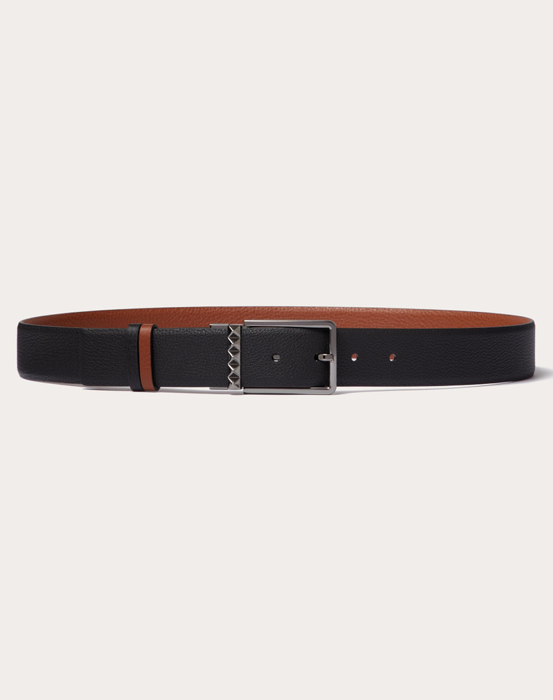 ROCKSTUD REVERSIBLE BELT IN GRAINY CALFSKIN 35 MM 1