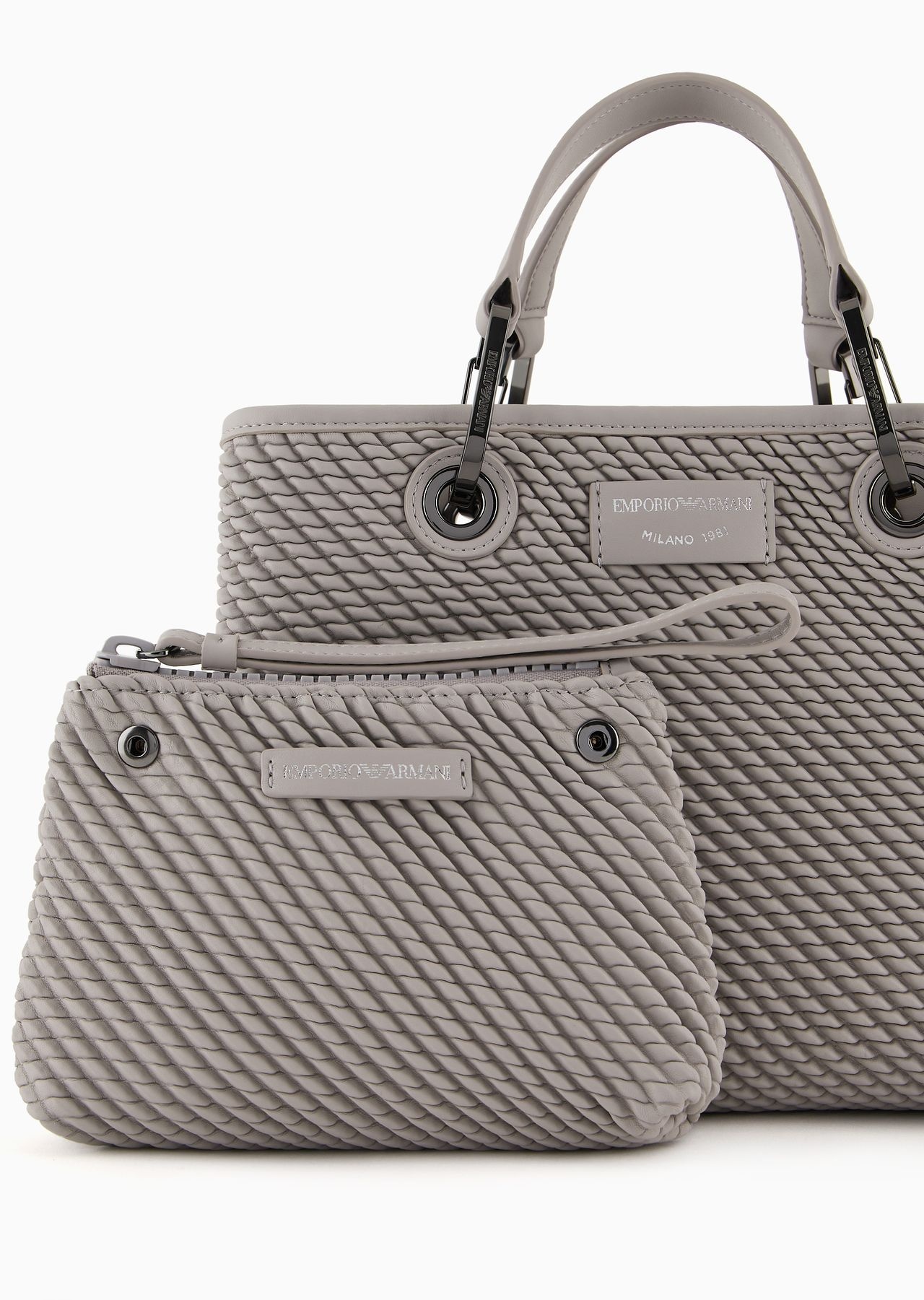 Small nappa leather-effect embossed MyEA shopper bag - 6