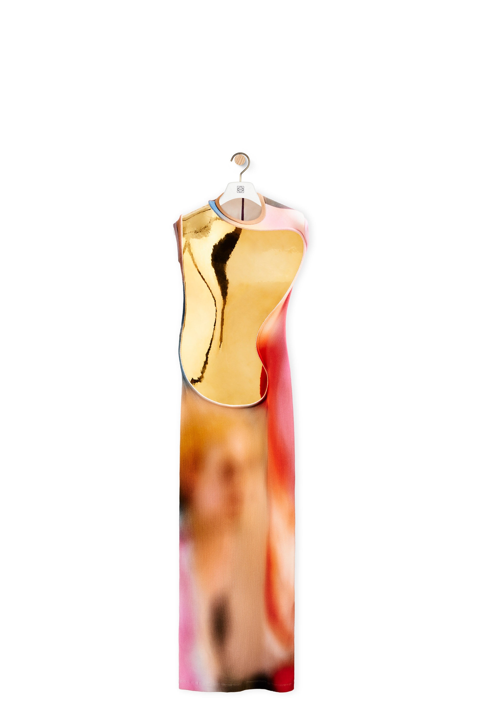 Metal plate long print dress in cotton - 1