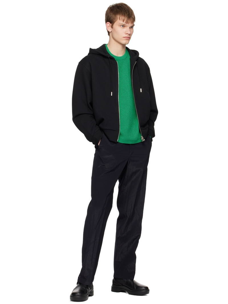SOLID HOMME Navy Crinkled Trousers outlook