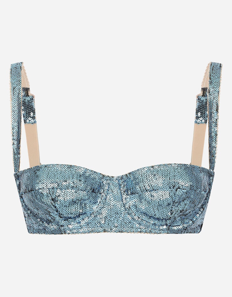 Sequined balcony bra - 1