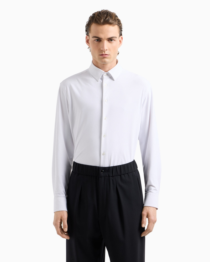 GIORGIO ARMANI SLIM-FIT SHIRT IN MICRO-TEXTURED JERSEY outlook