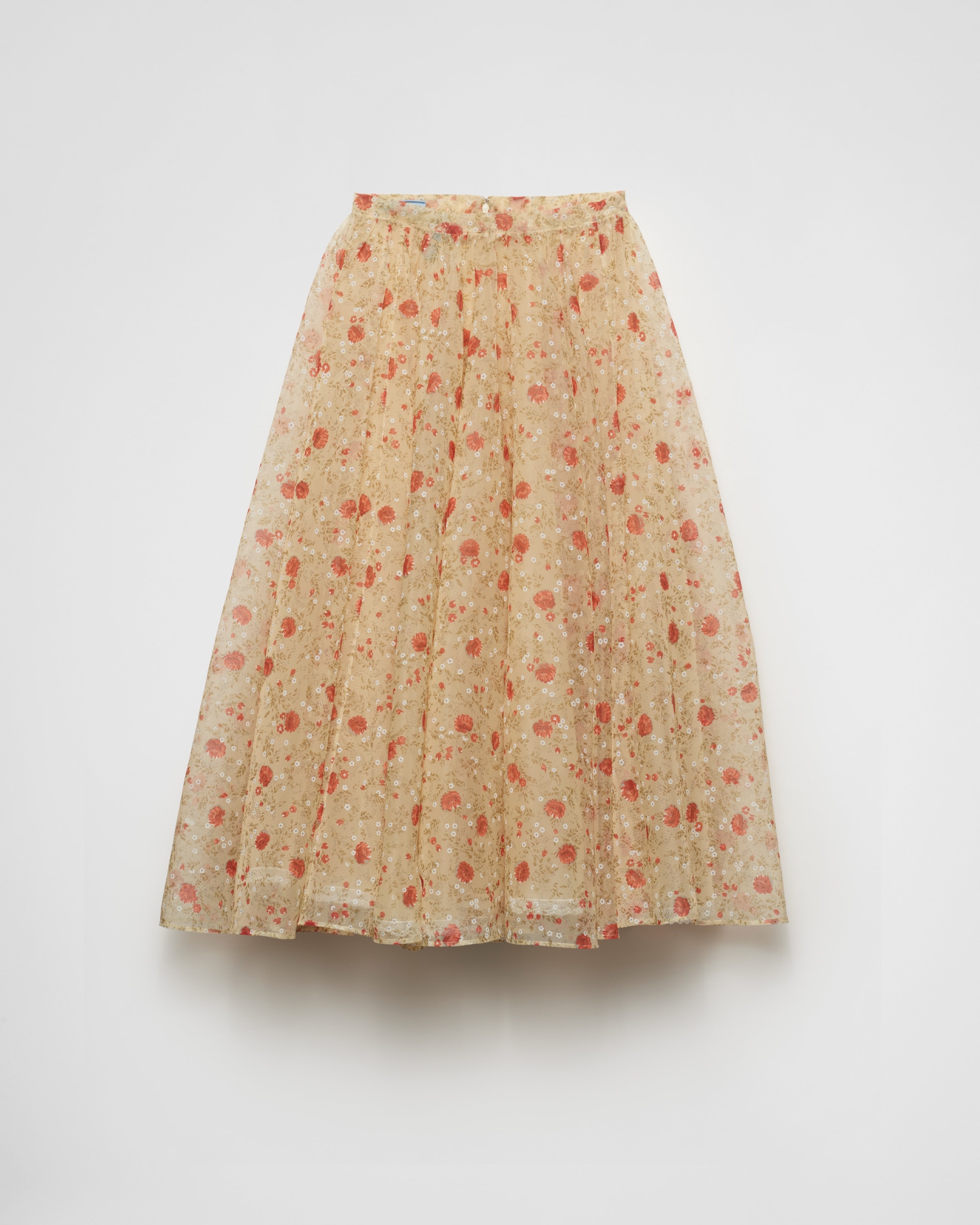 Printed nylonette midi skirt - 1