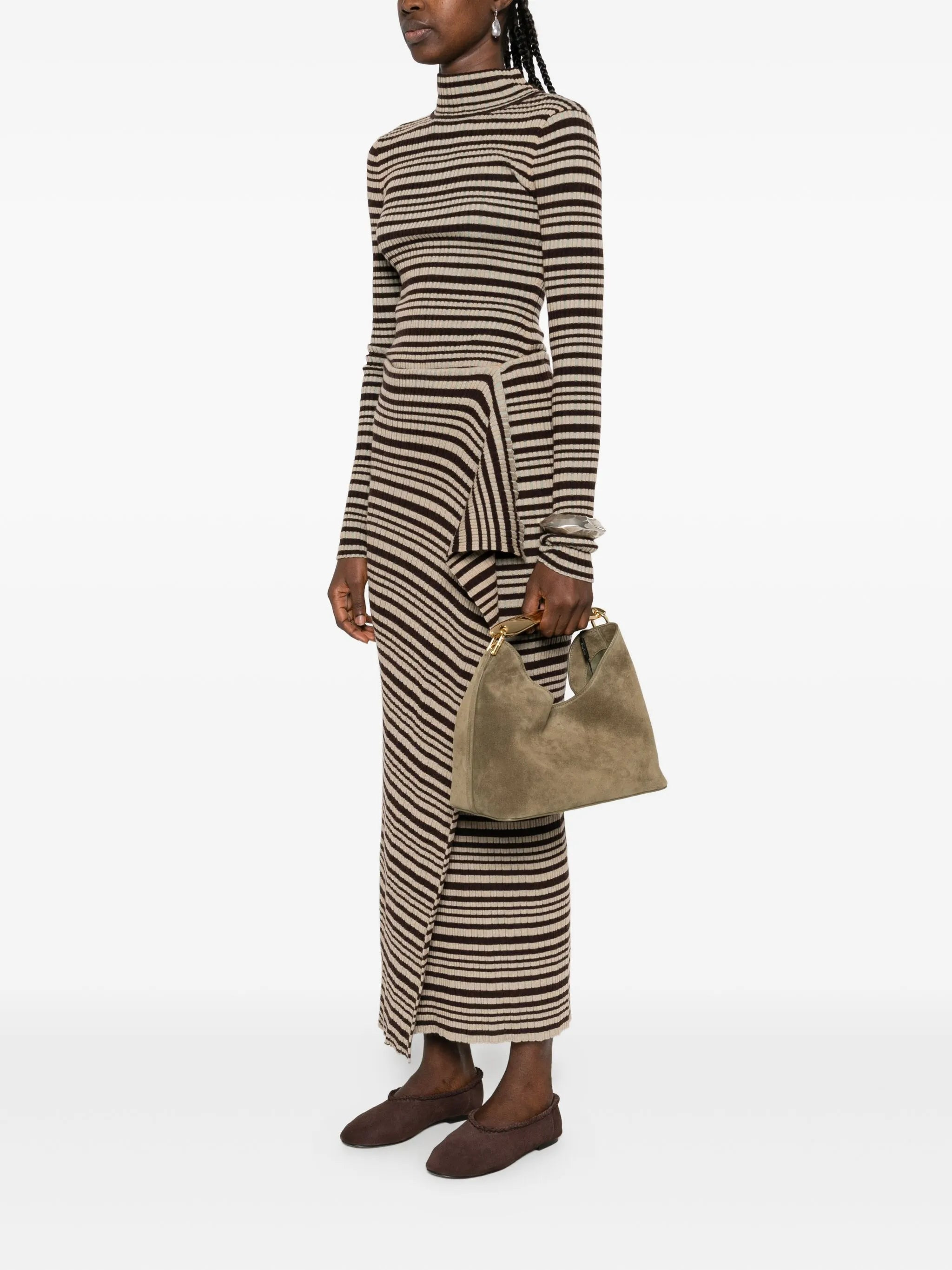 Elleme Boomerang Curved-handle Suede Tote Bag - 2