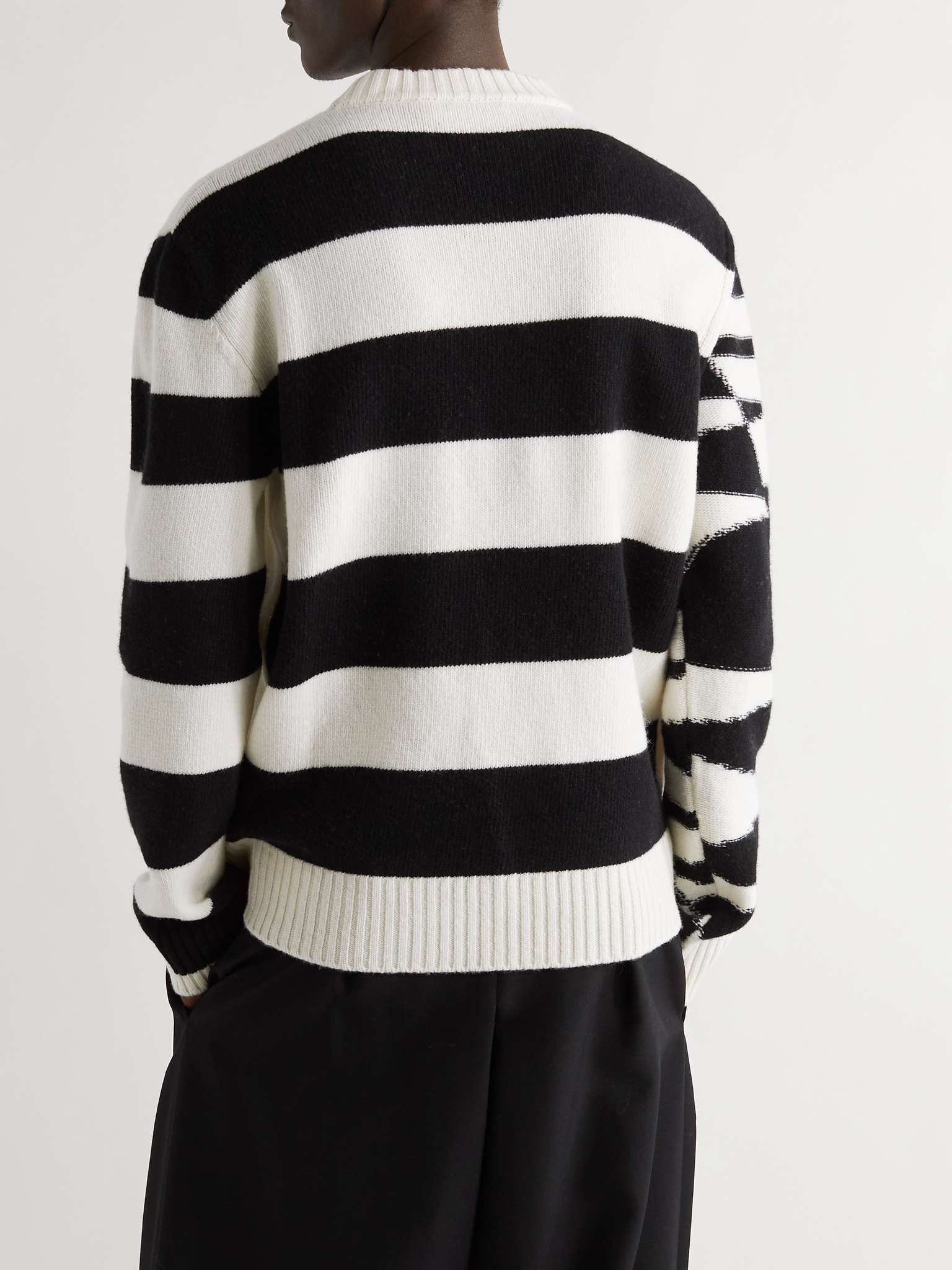 Striped Logo-Intarsia Wool Sweater - 4