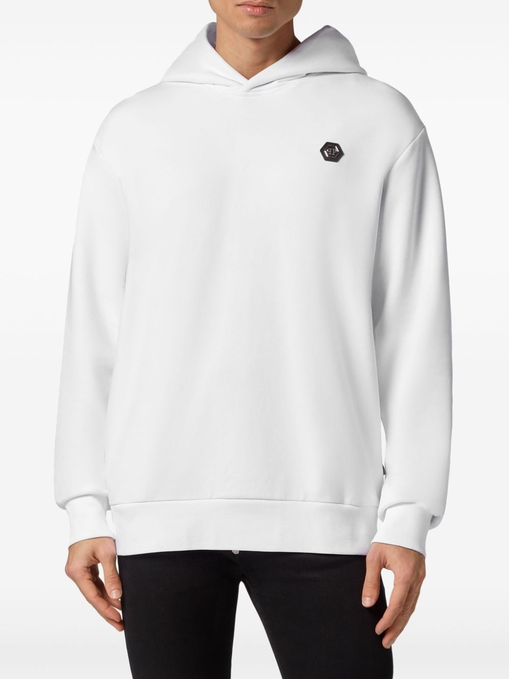 rhinestone-embellished cotton hoodie - 2