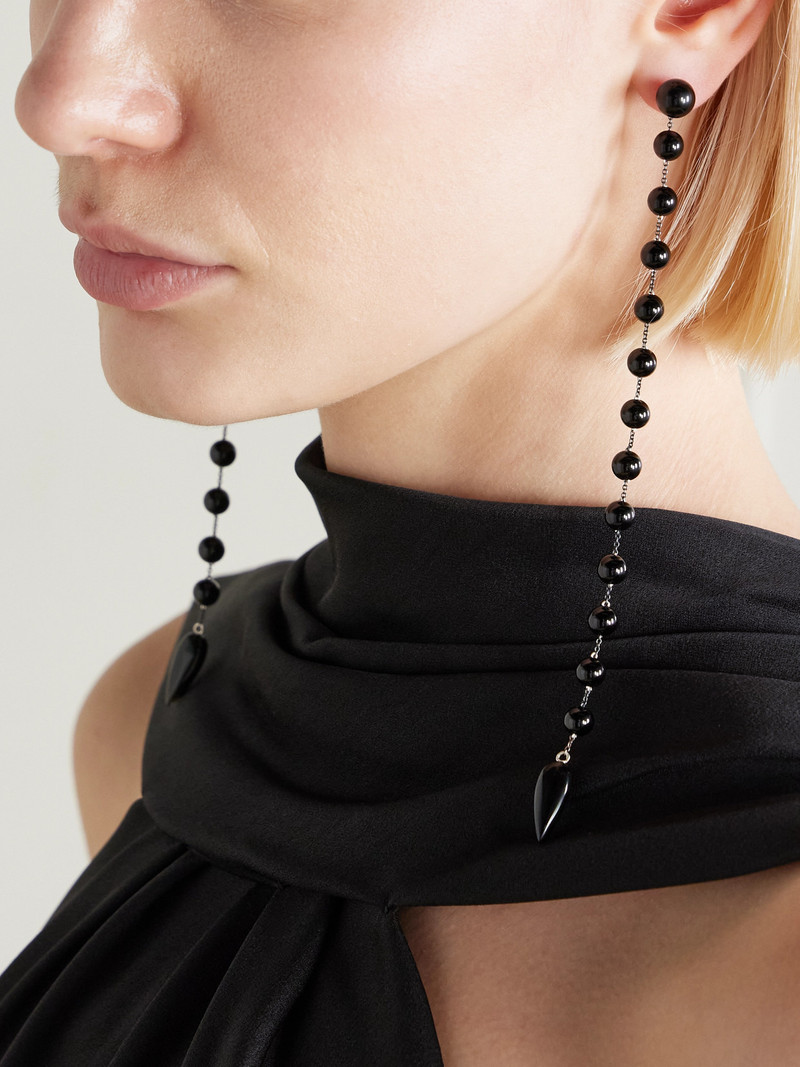 Sophie Buhai Phoenician Silver And Onyx Earrings outlook