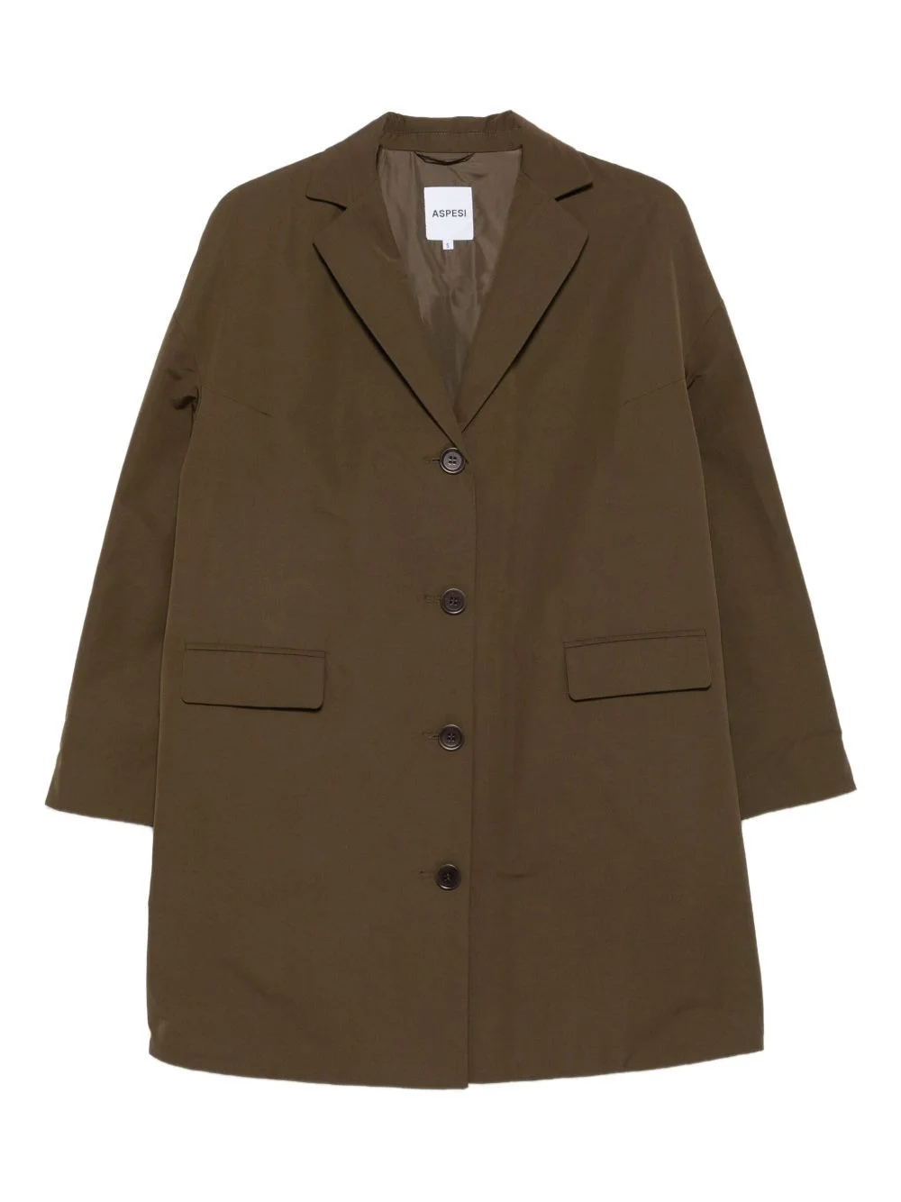 button-front notched-lapel coat - 1