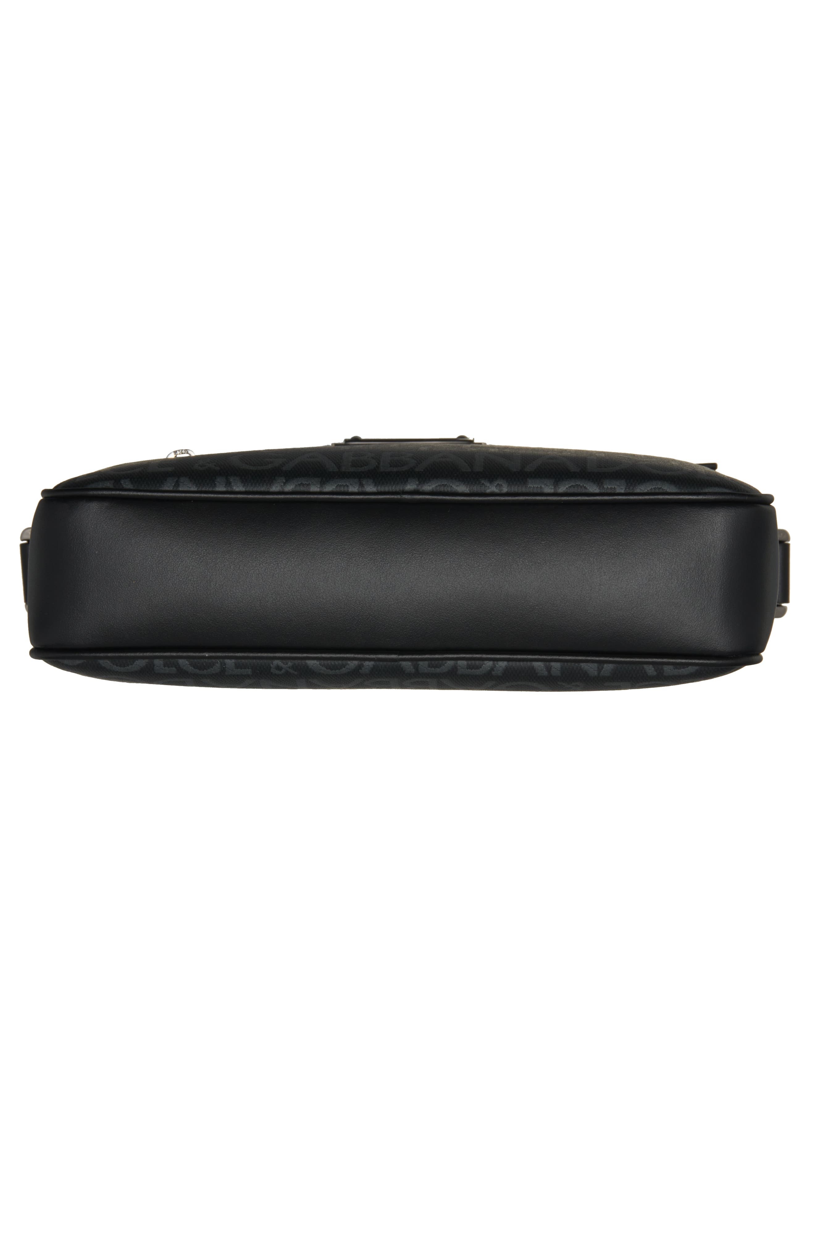 Dolce&Gabbana Logo Plaque Logo Jacquard Crossbody Bag in Black/Grey at Nordstrom - 6