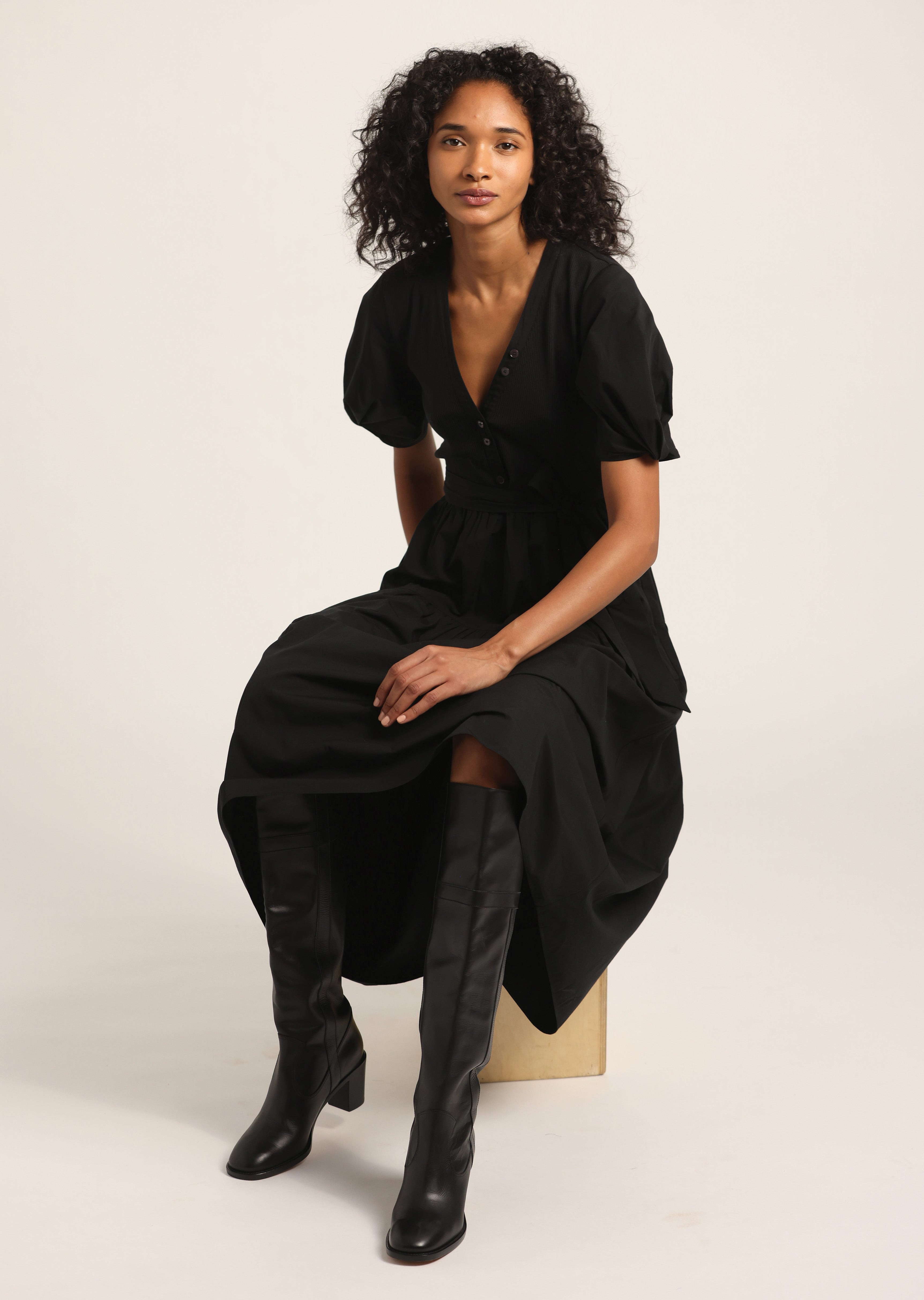 NATALIA MIXED MEDIA DRESS - 4